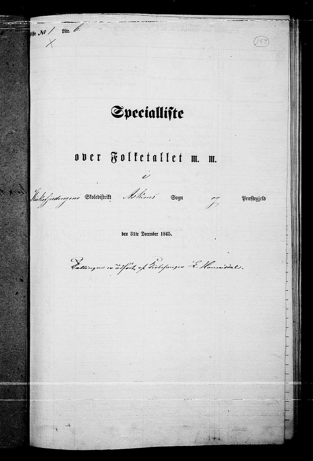RA, 1865 census for Askim, 1865, p. 20