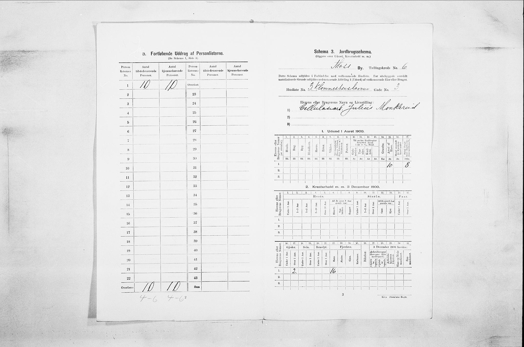 SAO, 1900 census for Moss, 1900