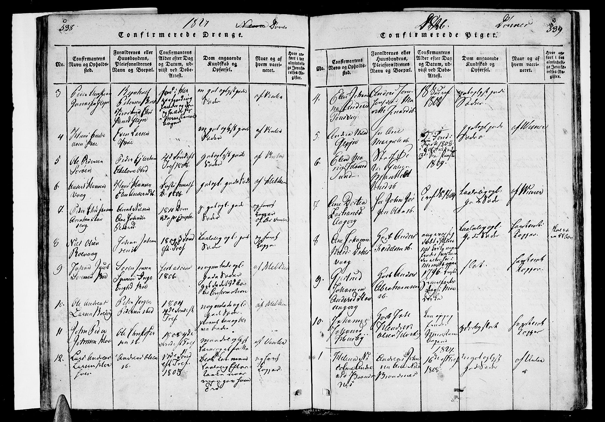 Ministerialprotokoller, klokkerbøker og fødselsregistre - Nordland, AV/SAT-A-1459/838/L0547: Parish register (official) no. 838A05 /2, 1820-1828, p. 538-539