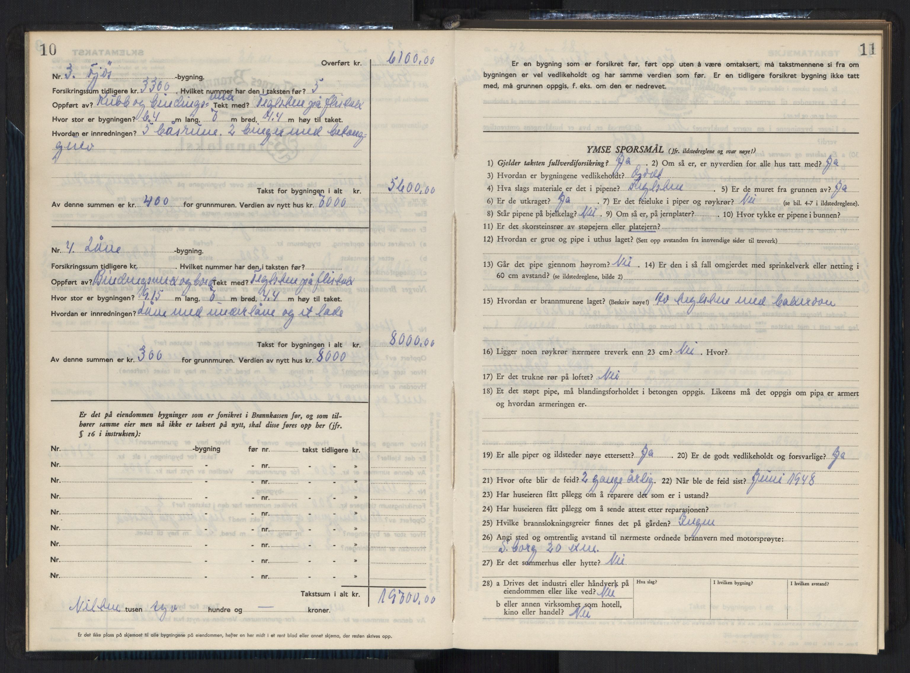 Norges brannkasse, branntakster Varteig, AV/SAO-A-11376/F/Fb/L0003: Branntakstprotokoll, 1948-1955