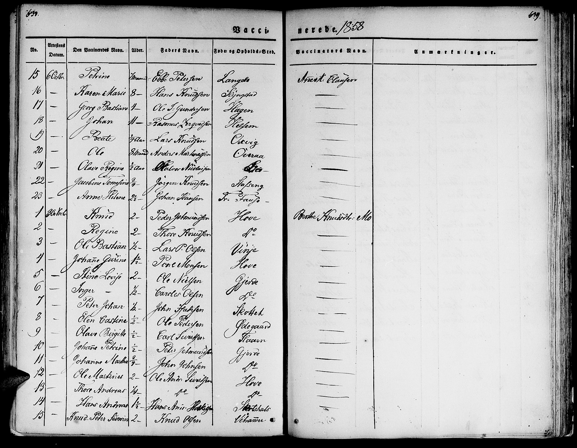 Ministerialprotokoller, klokkerbøker og fødselsregistre - Møre og Romsdal, AV/SAT-A-1454/520/L0274: Parish register (official) no. 520A04, 1827-1864, p. 638-639