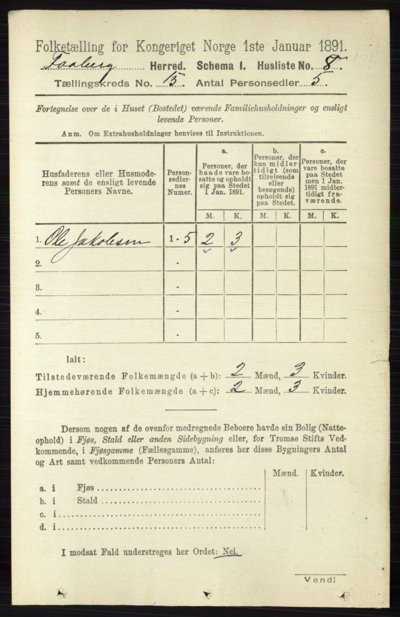 RA, 1891 census for 0524 Fåberg, 1891, p. 5839