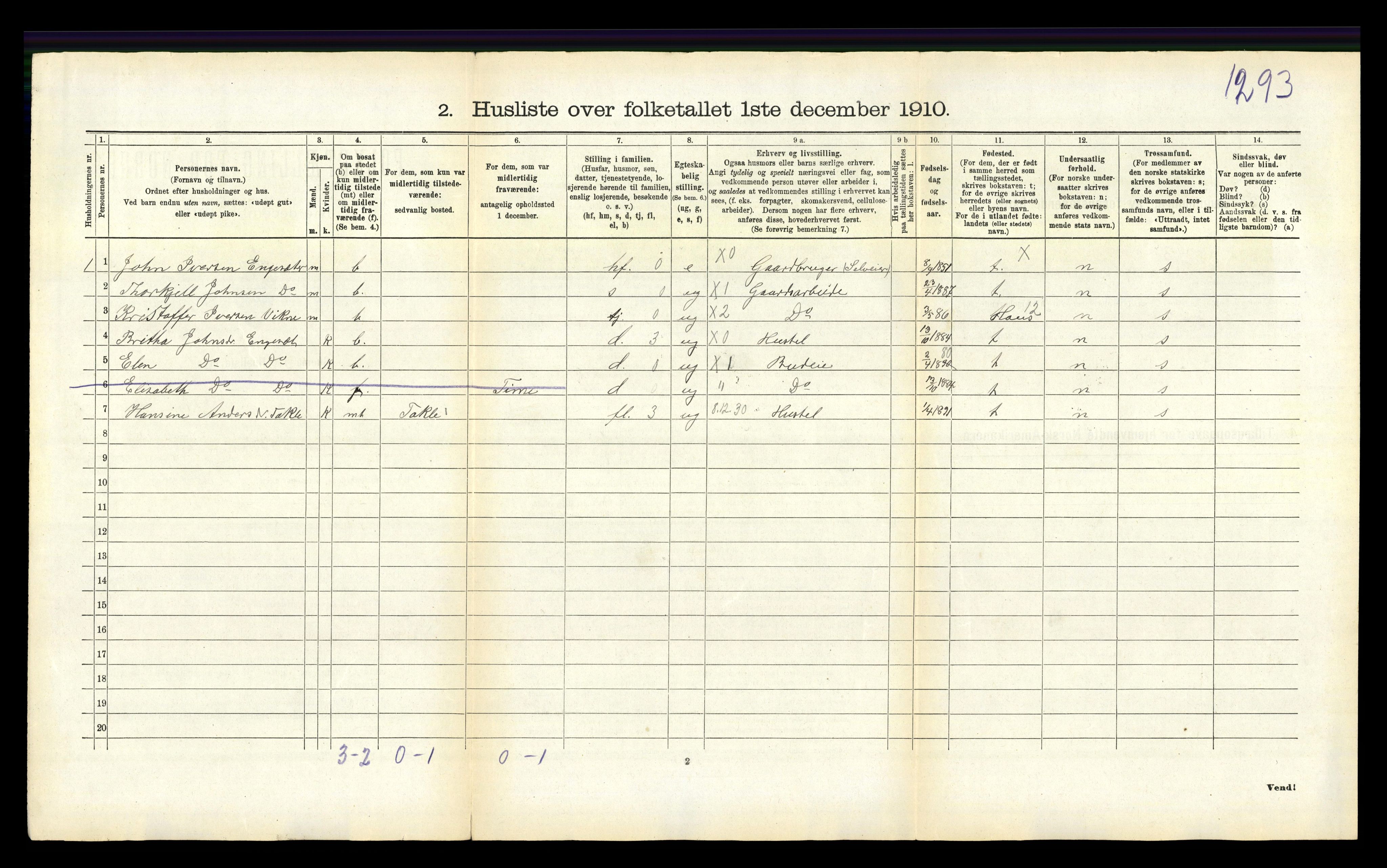 RA, 1910 census for Brekke, 1910, p. 138