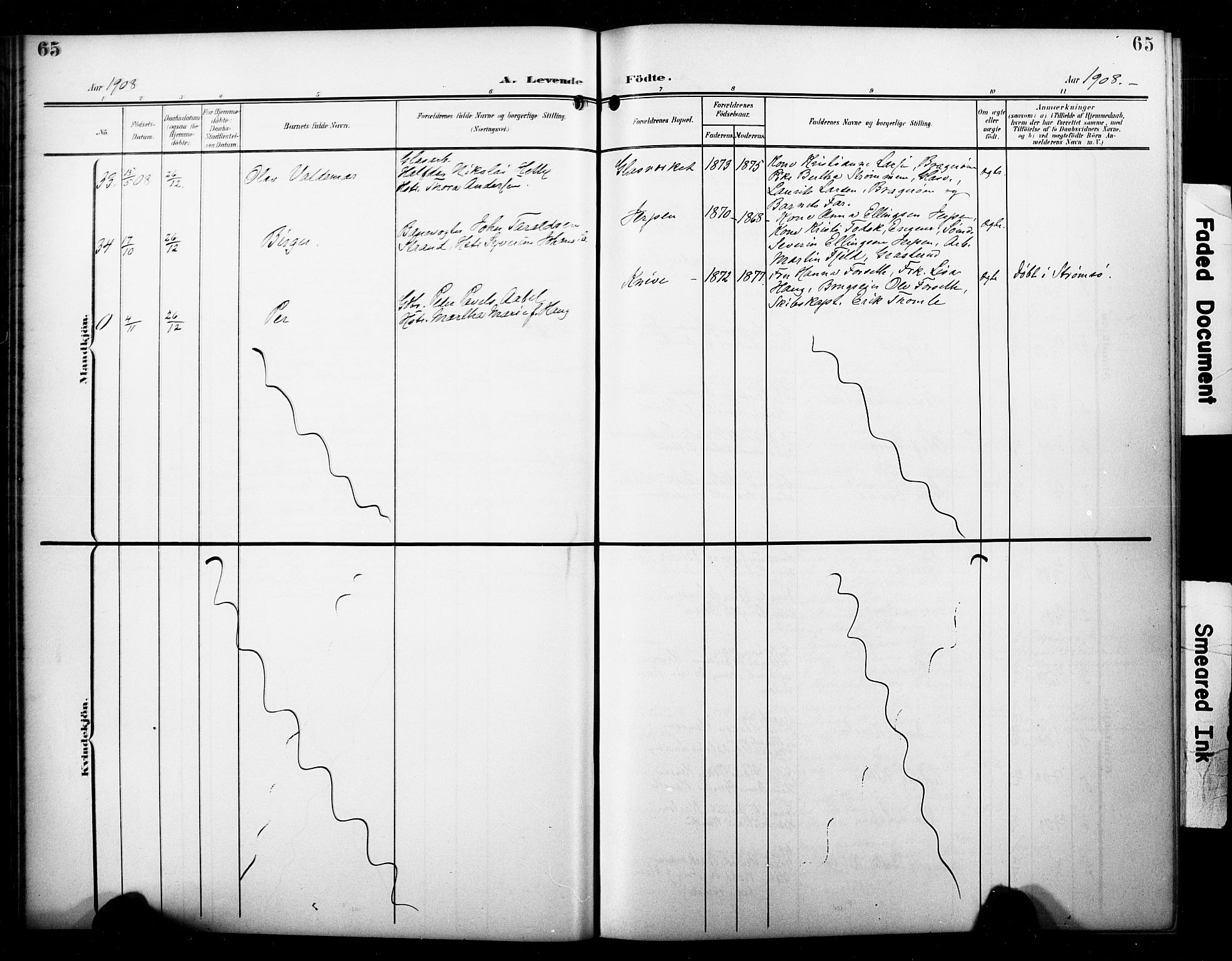 Skoger kirkebøker, SAKO/A-59/G/Ga/L0003: Parish register (copy) no. I 3, 1900-1927, p. 65