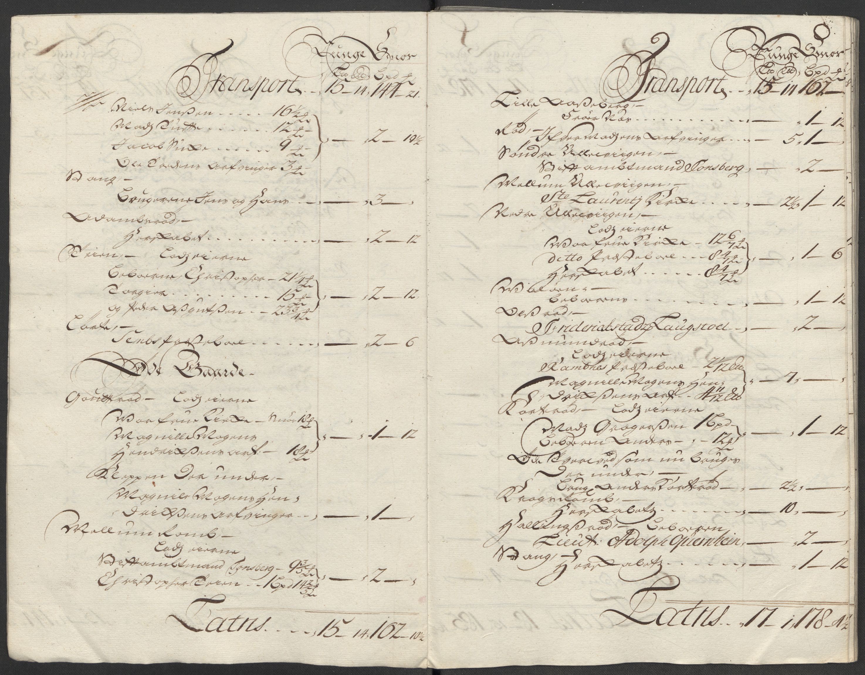 Rentekammeret inntil 1814, Reviderte regnskaper, Fogderegnskap, AV/RA-EA-4092/R32/L1879: Fogderegnskap Jarlsberg grevskap, 1714-1715, p. 258