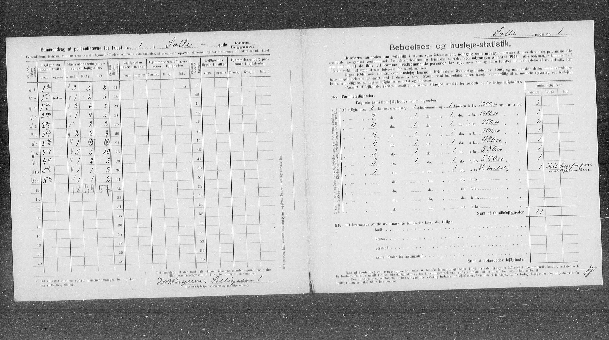 OBA, Municipal Census 1905 for Kristiania, 1905, p. 51692