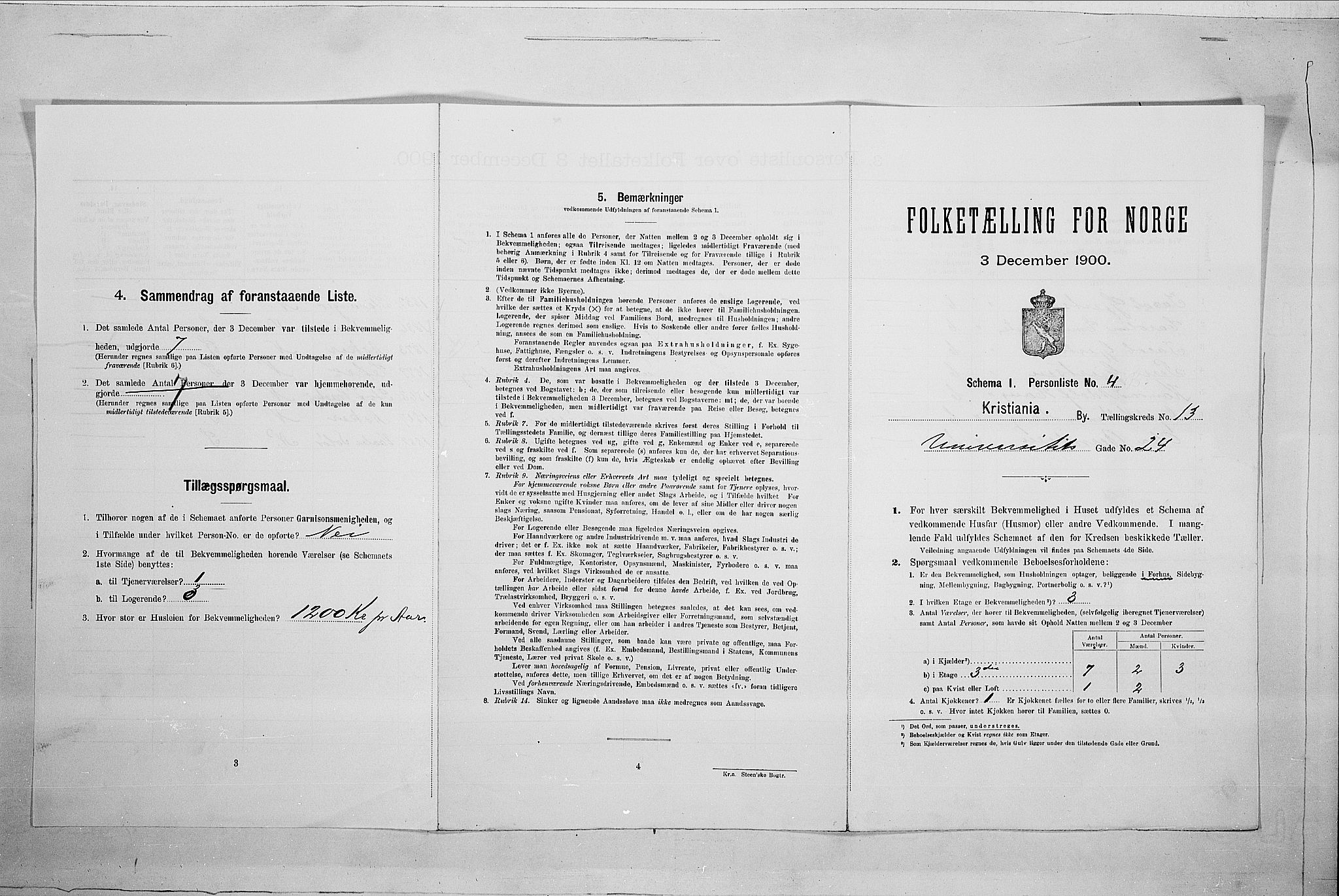 SAO, 1900 census for Kristiania, 1900, p. 107982