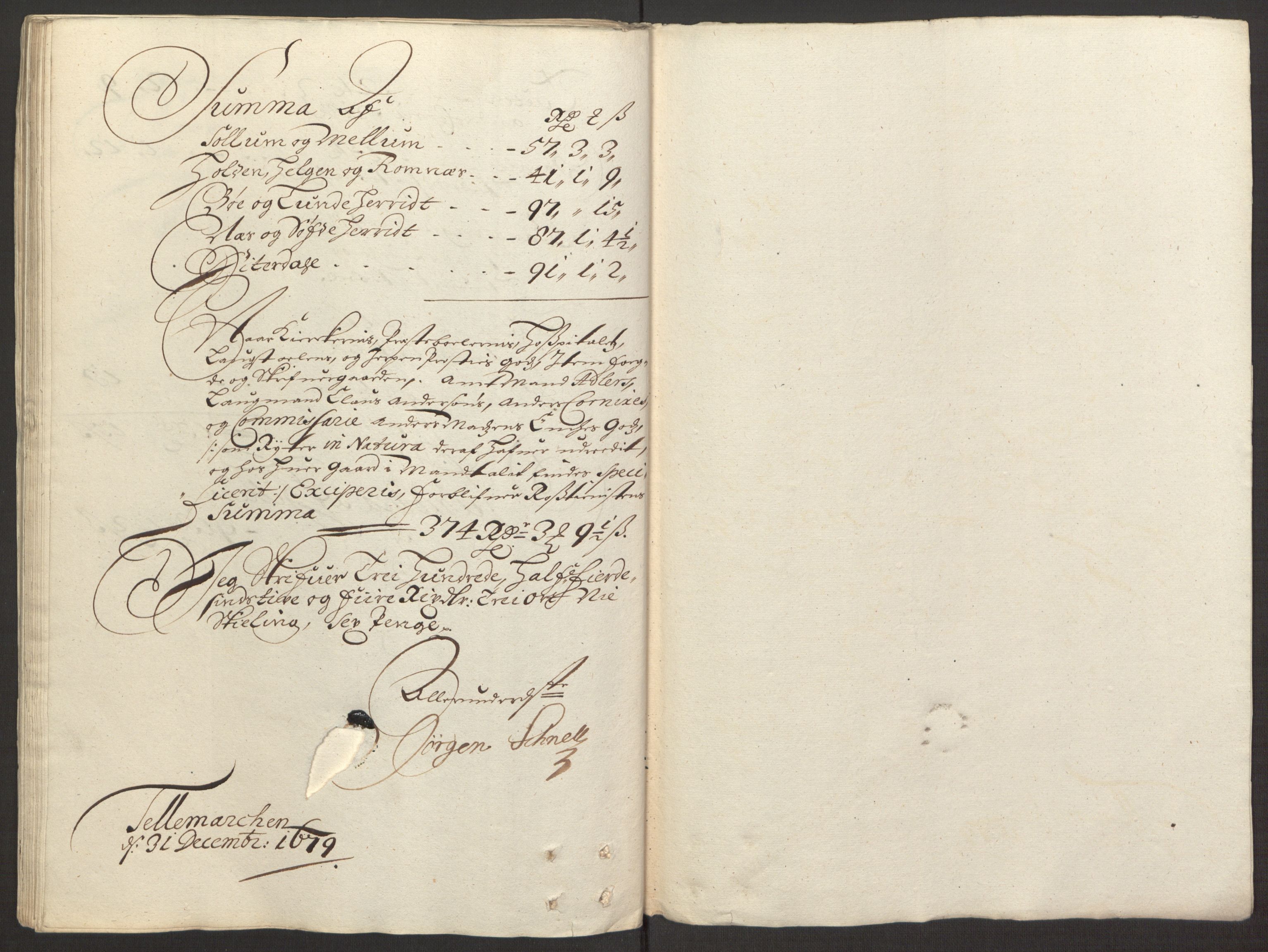 Rentekammeret inntil 1814, Reviderte regnskaper, Fogderegnskap, RA/EA-4092/R35/L2072: Fogderegnskap Øvre og Nedre Telemark, 1679, p. 137
