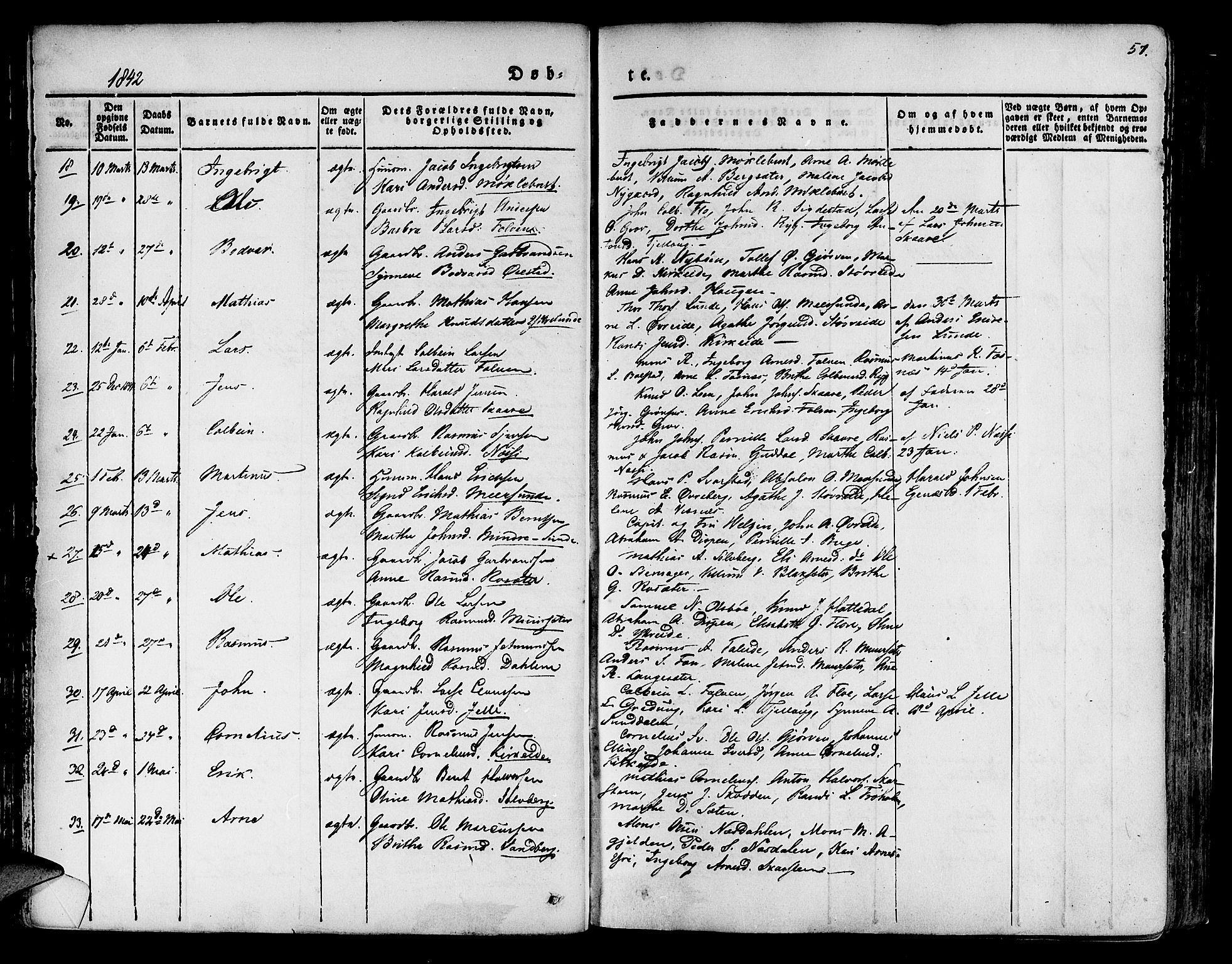 Innvik sokneprestembete, SAB/A-80501: Parish register (official) no. A 4I, 1831-1846, p. 57