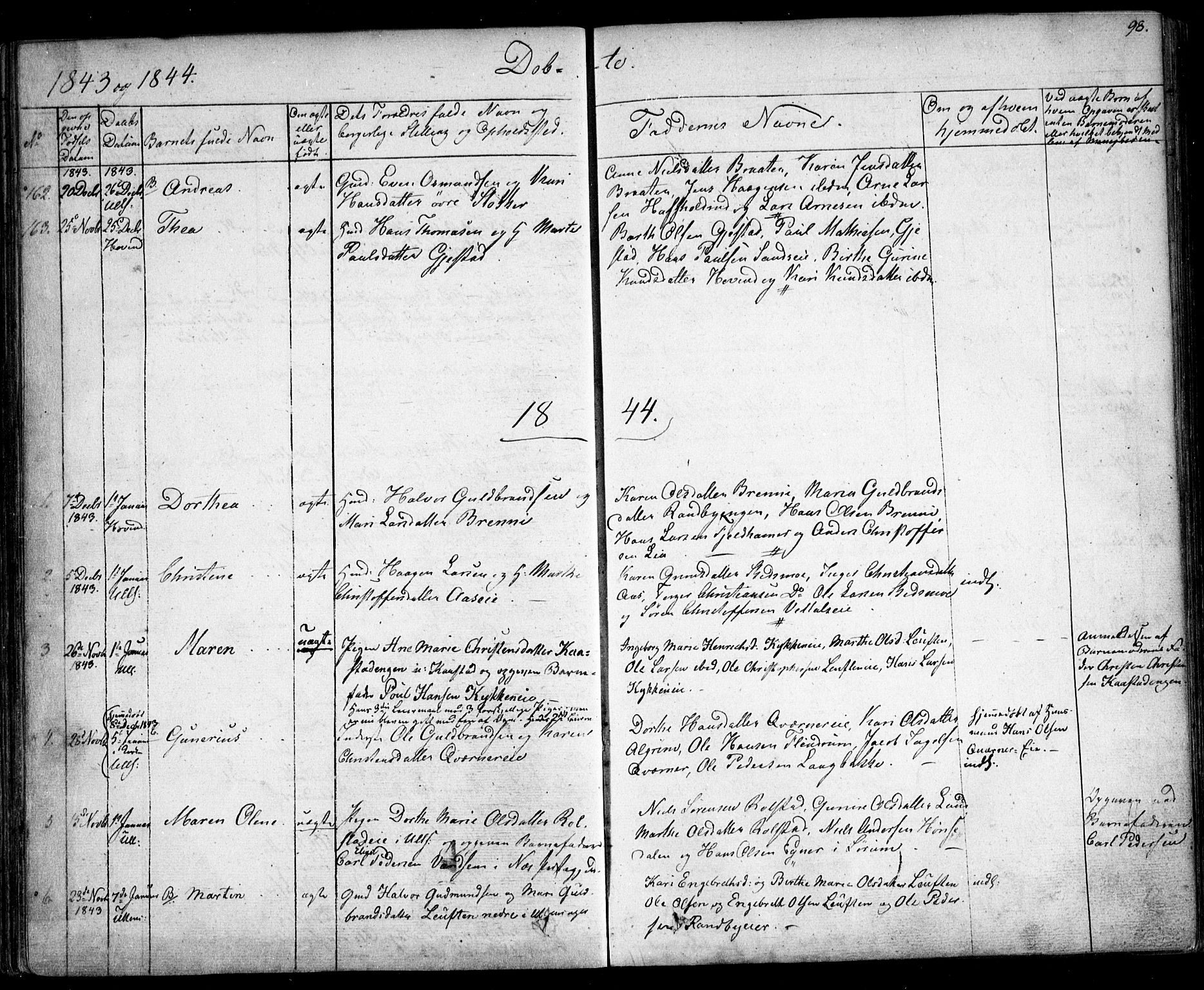 Ullensaker prestekontor Kirkebøker, SAO/A-10236a/F/Fa/L0014.a: Parish register (official) no. I 14A, 1836-1850, p. 98