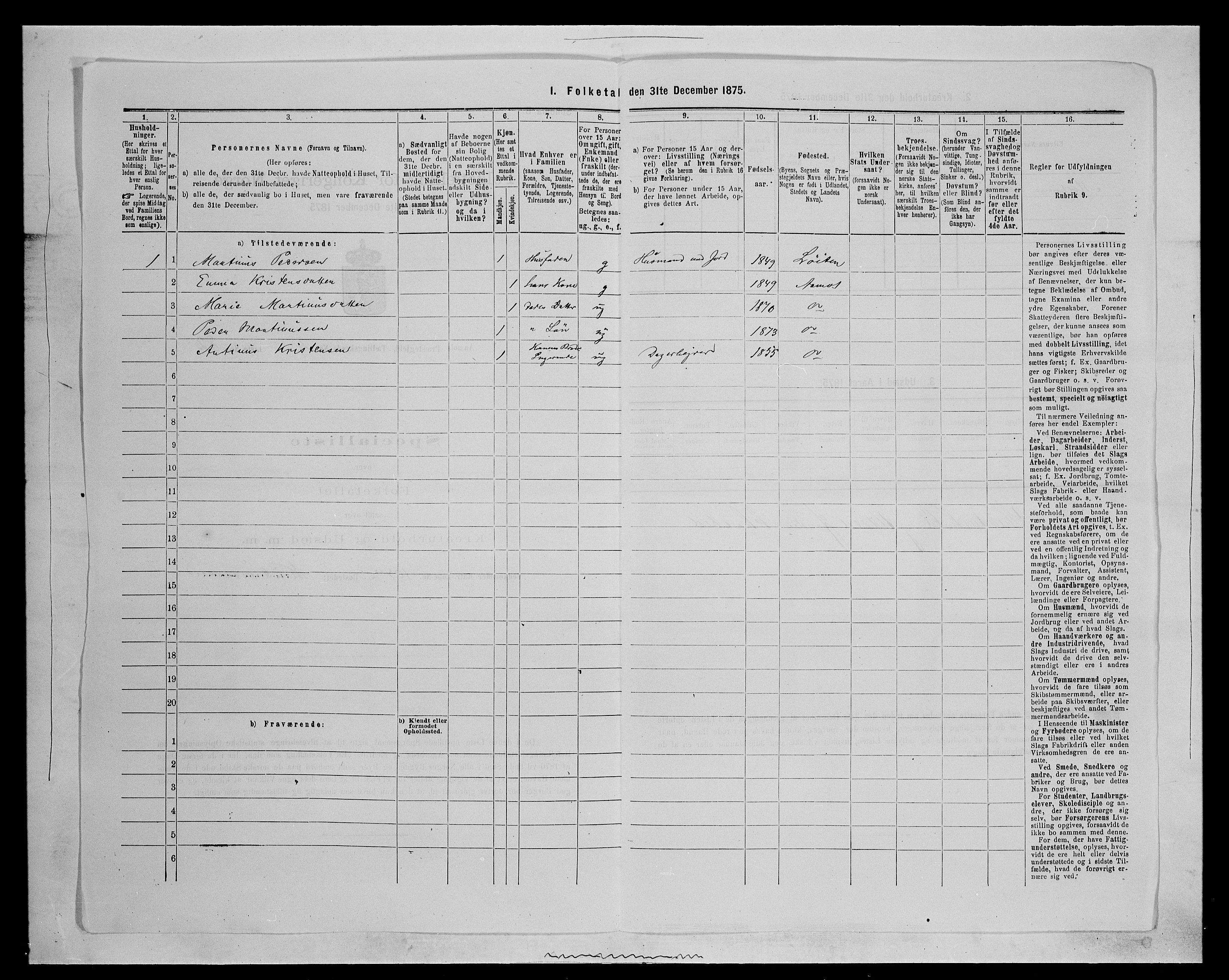 SAH, 1875 census for 0429P Åmot, 1875, p. 450