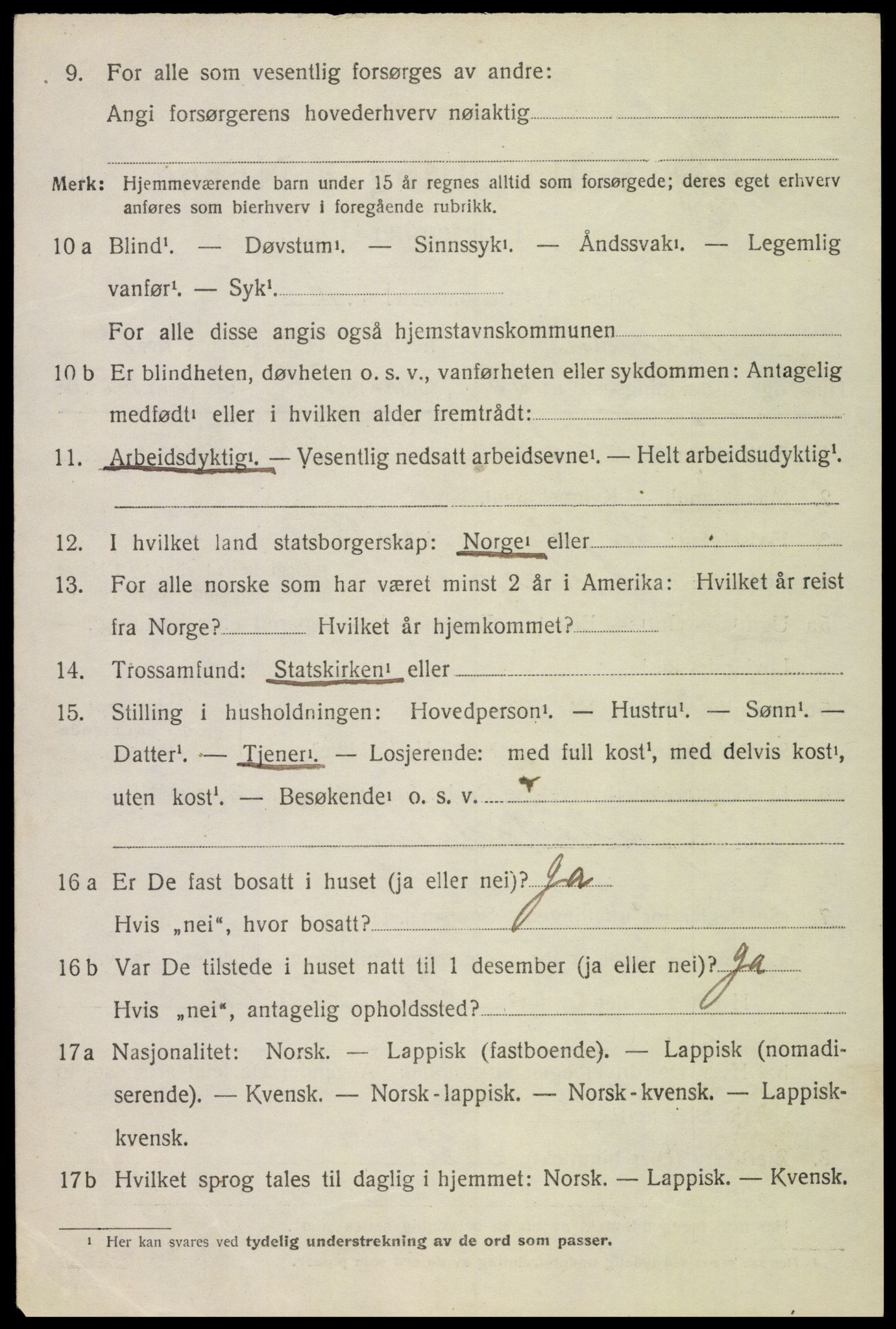 SAT, 1920 census for Vågan, 1920, p. 9940