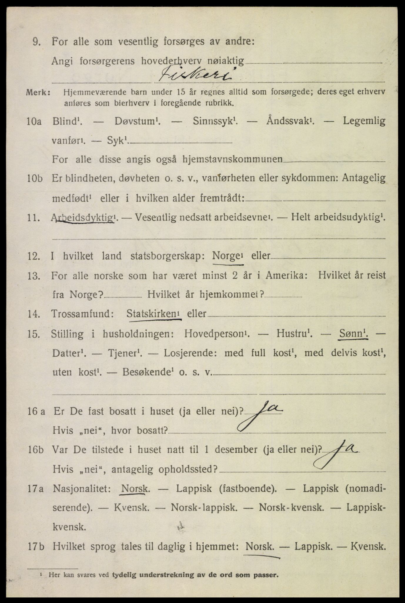 SAT, 1920 census for Borge, 1920, p. 9652