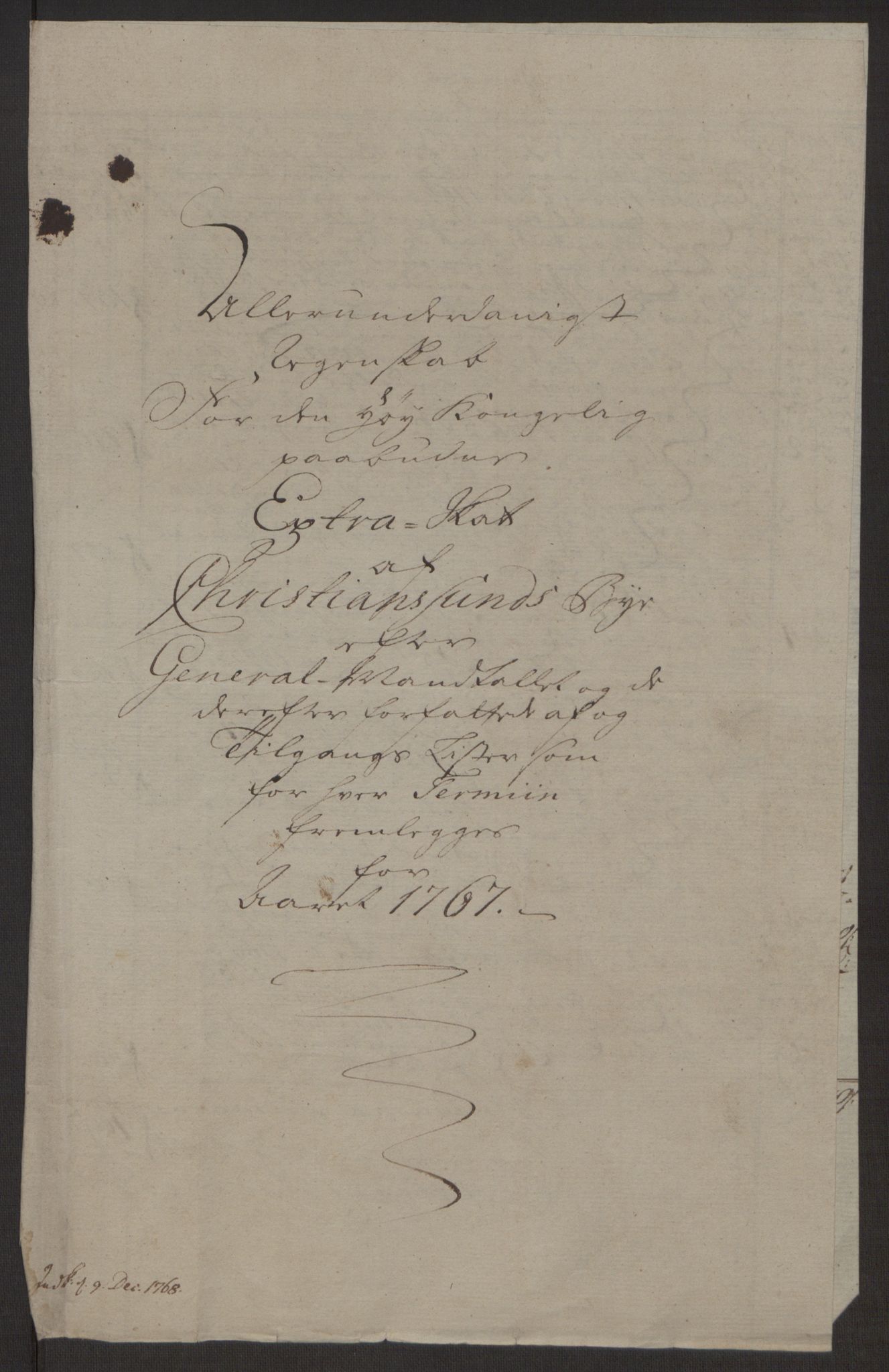 Rentekammeret inntil 1814, Reviderte regnskaper, Byregnskaper, AV/RA-EA-4066/R/Rr/L0495/0004: [R1] Kontribusjonsregnskap / Ekstraskatt, 1762-1772, p. 130