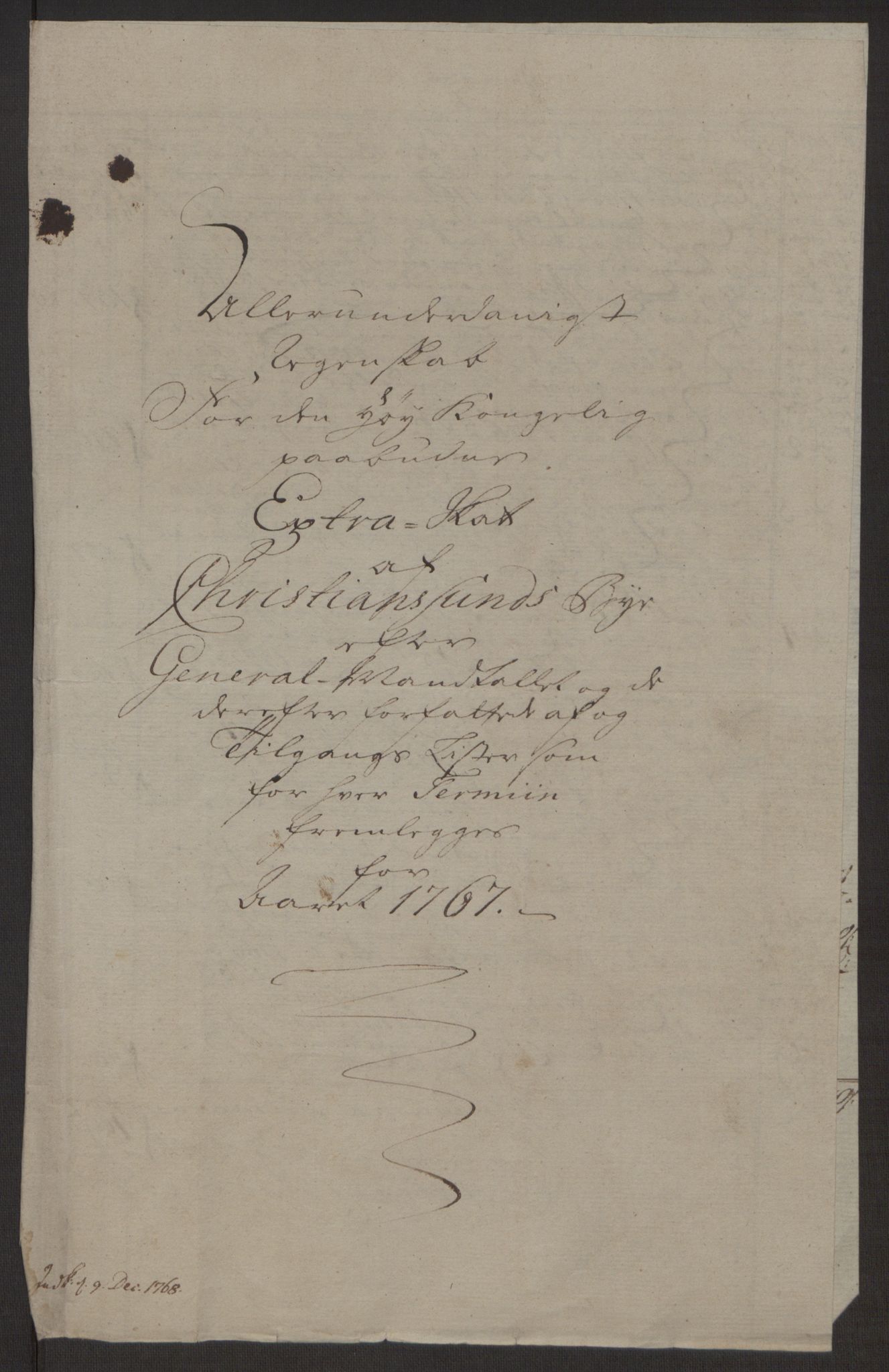 Rentekammeret inntil 1814, Reviderte regnskaper, Byregnskaper, RA/EA-4066/R/Rr/L0495/0004: [R1] Kontribusjonsregnskap / Ekstraskatt, 1762-1772, p. 130