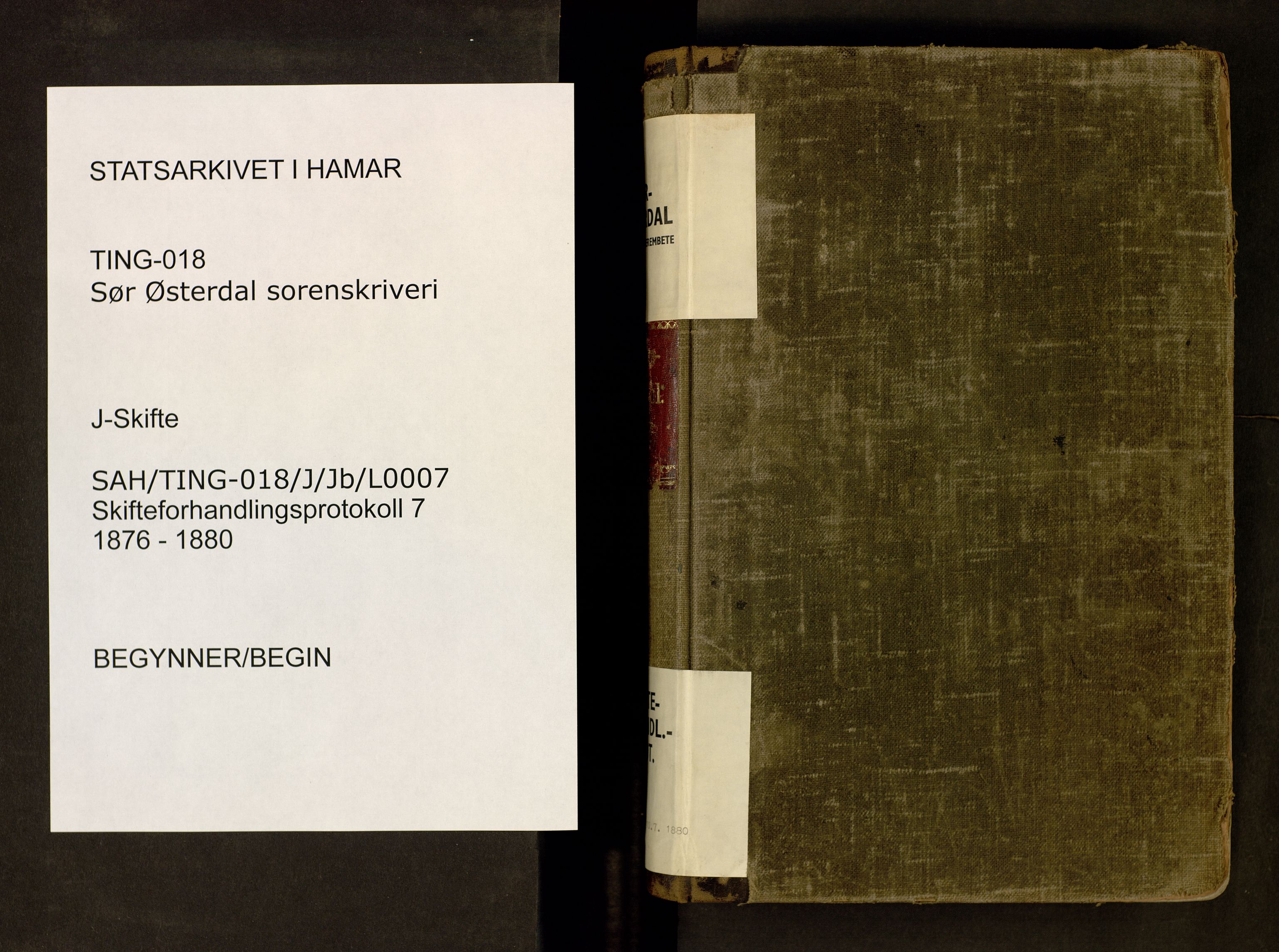 Sør-Østerdal sorenskriveri, AV/SAH-TING-018/J/Jb/L0007: Skiftebehandlingsprotokoll, 1876-1880