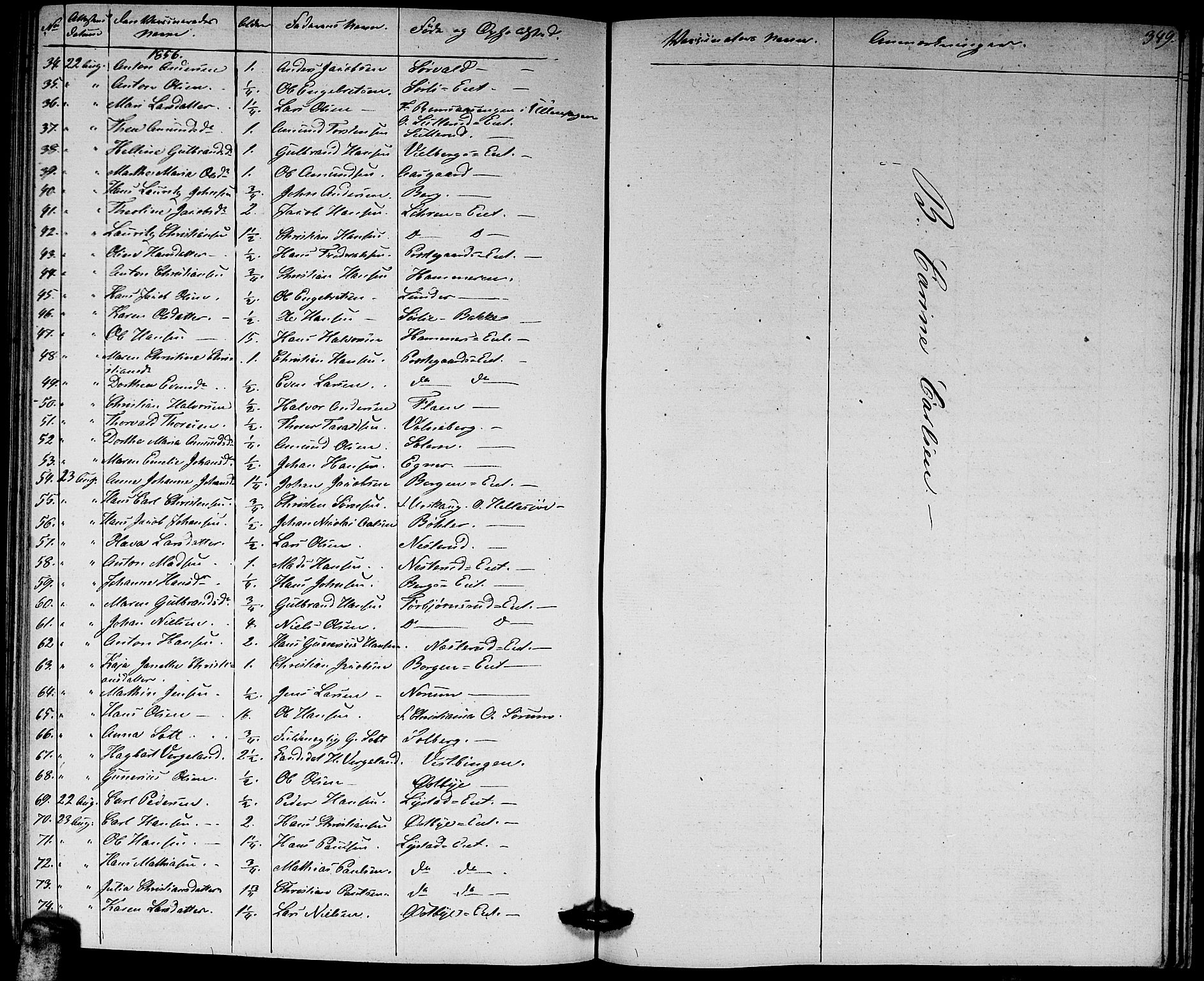 Sørum prestekontor Kirkebøker, AV/SAO-A-10303/G/Ga/L0003: Parish register (copy) no. I 3, 1846-1863, p. 349