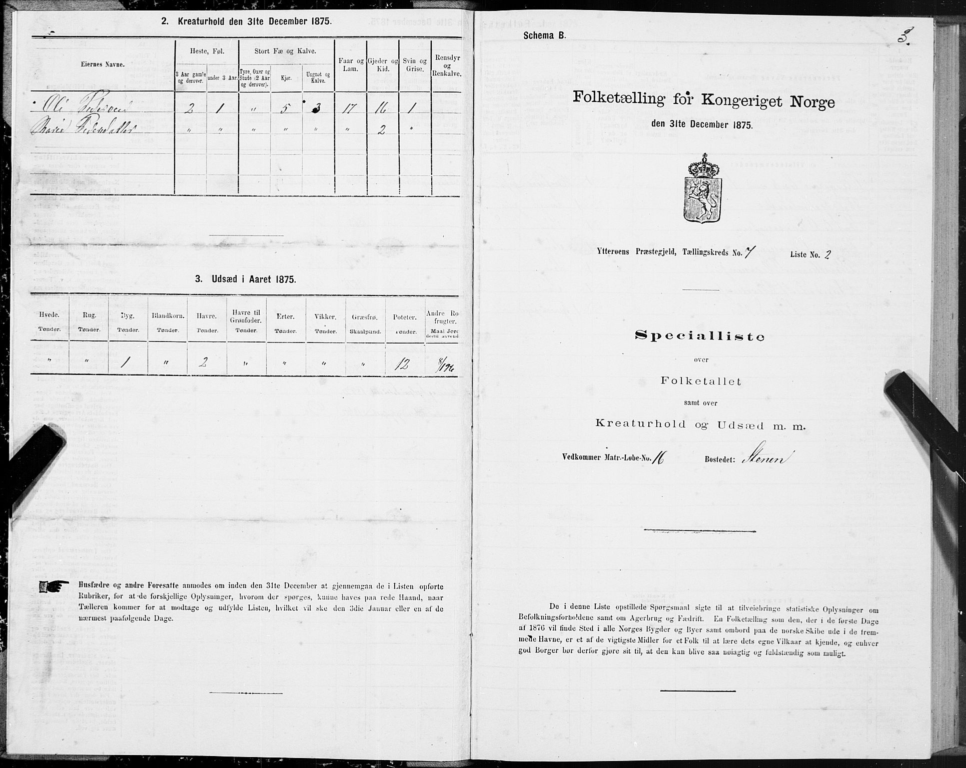 SAT, 1875 census for 1722P Ytterøy, 1875, p. 4003