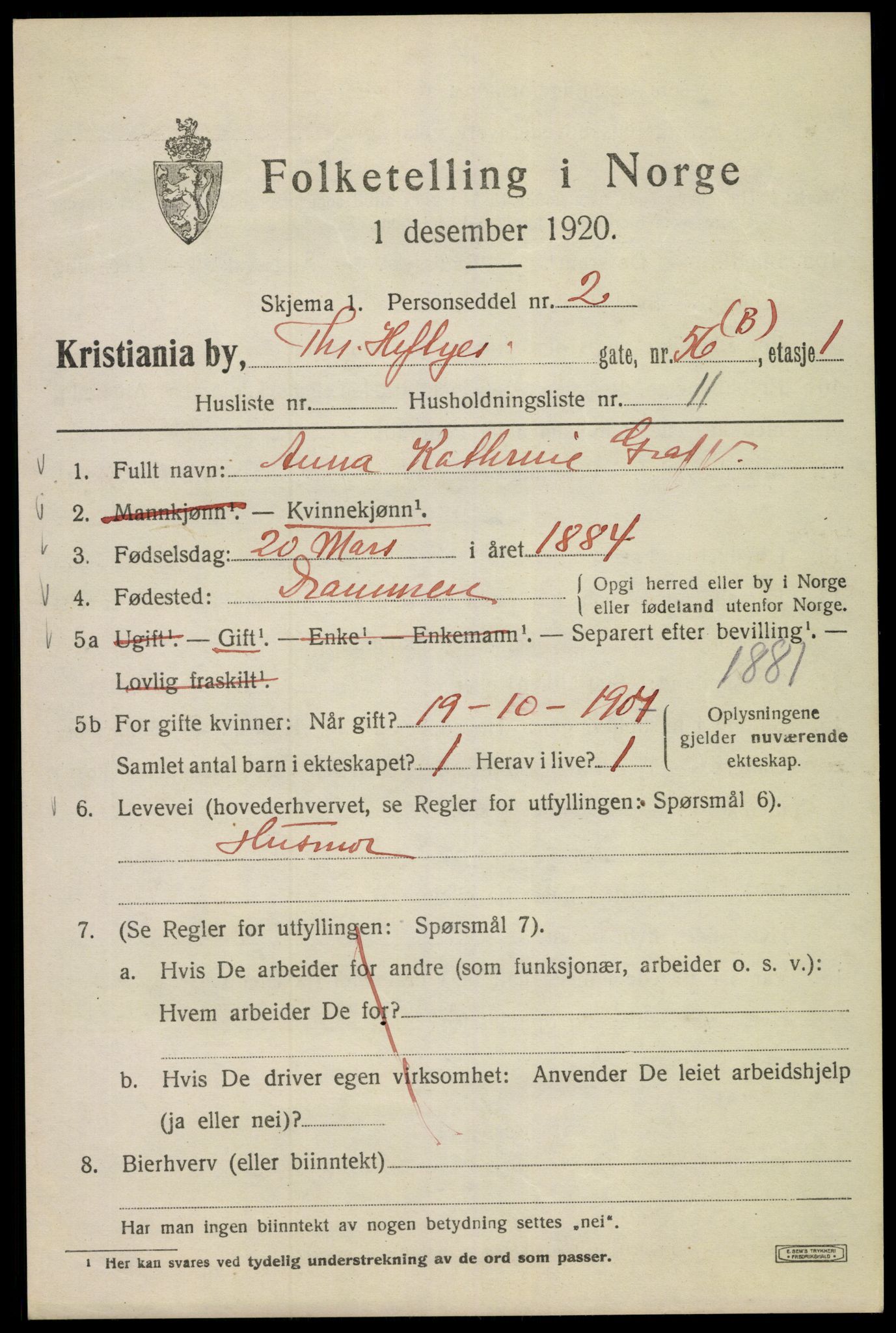 SAO, 1920 census for Kristiania, 1920, p. 572827