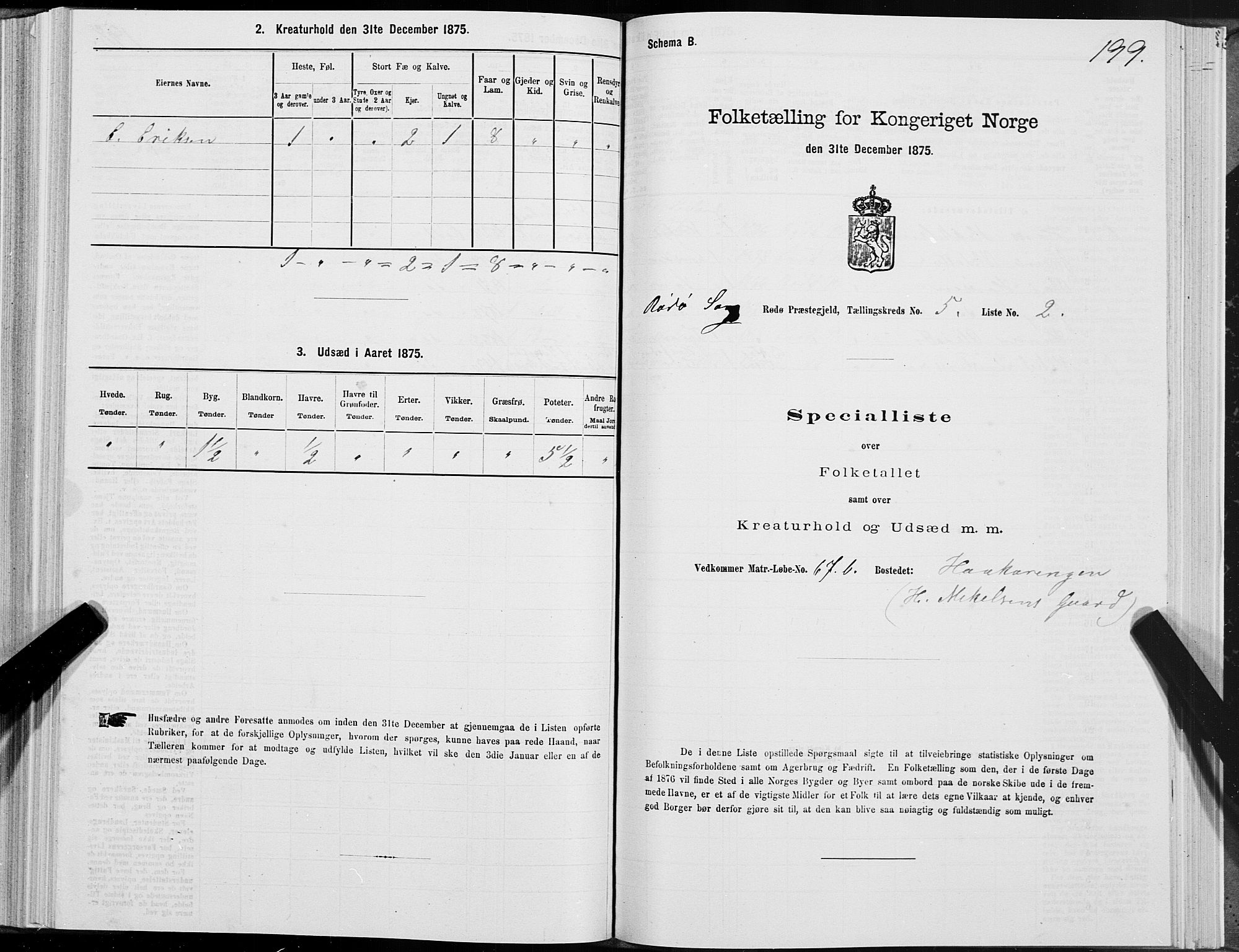 SAT, 1875 census for 1836P Rødøy, 1875, p. 2199