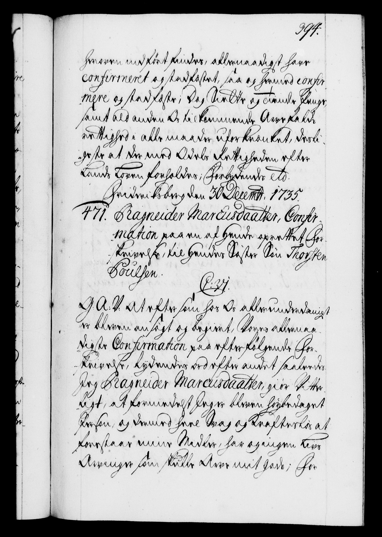 Danske Kanselli 1572-1799, AV/RA-EA-3023/F/Fc/Fca/Fcaa/L0029: Norske registre, 1735-1736, p. 394a