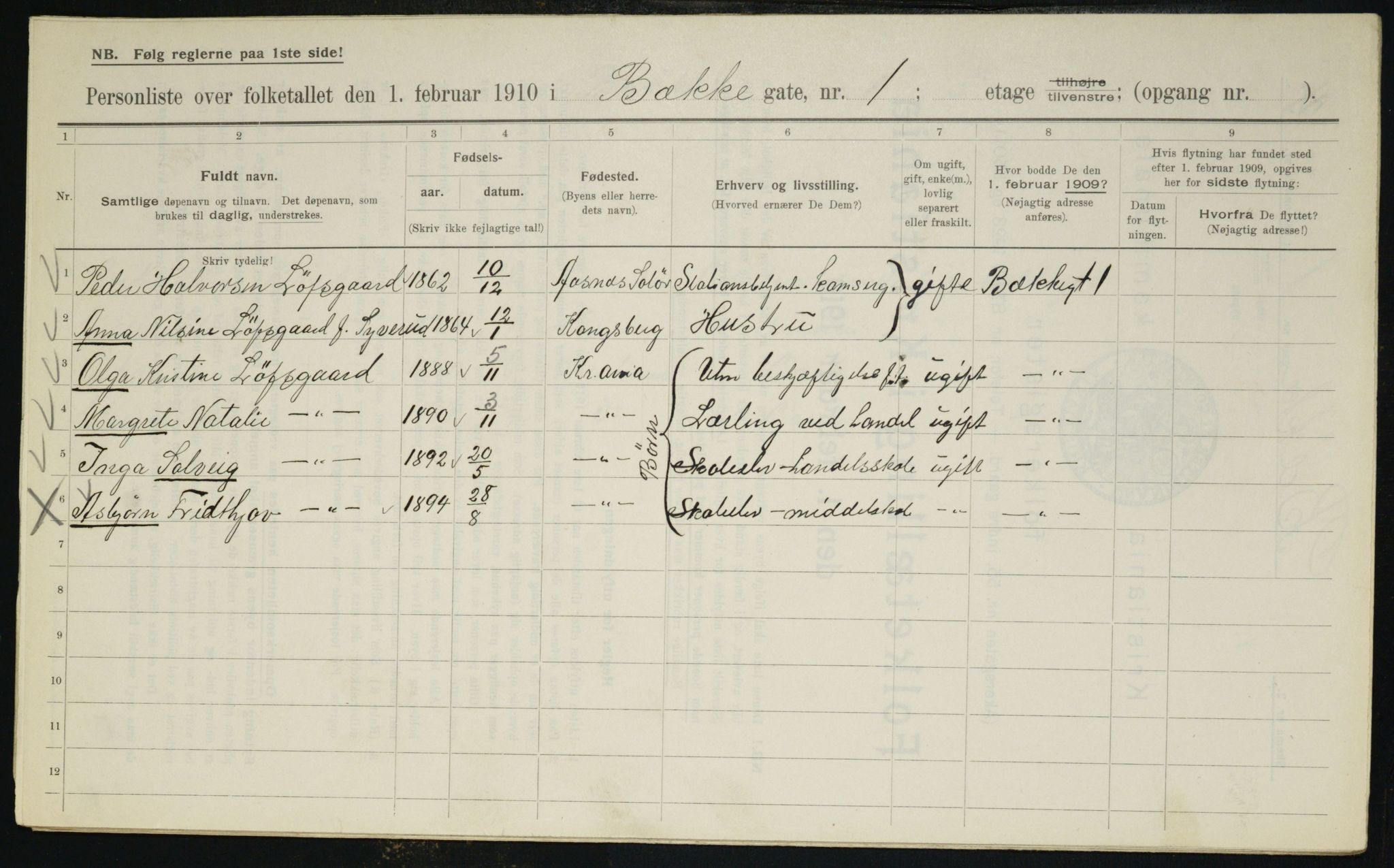 OBA, Municipal Census 1910 for Kristiania, 1910, p. 10574