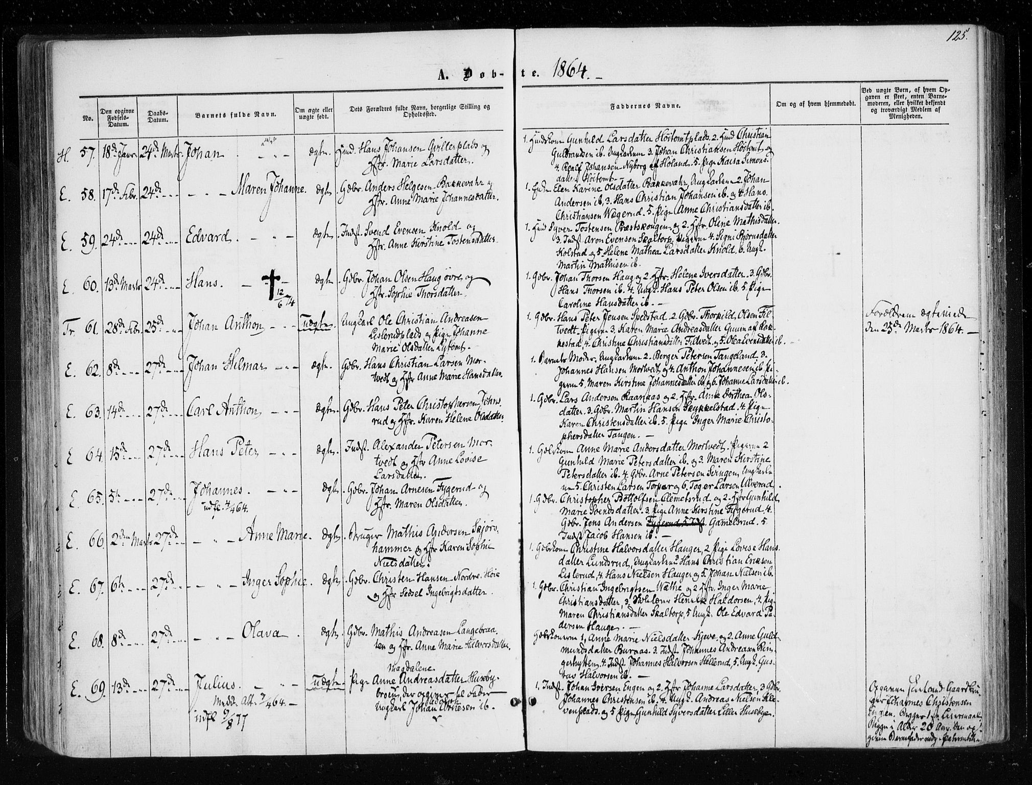 Eidsberg prestekontor Kirkebøker, AV/SAO-A-10905/F/Fa/L0010.a: Parish register (official) no. I 10A, 1857-1866, p. 125