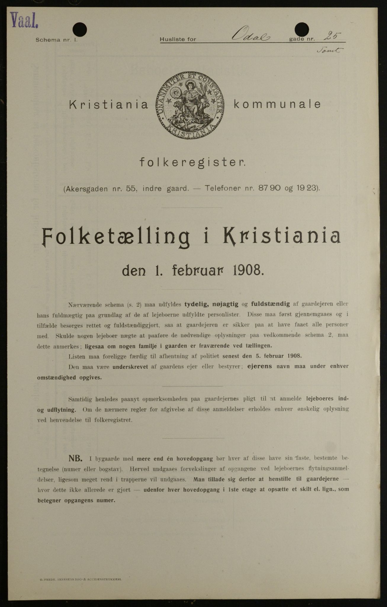 OBA, Municipal Census 1908 for Kristiania, 1908, p. 66920