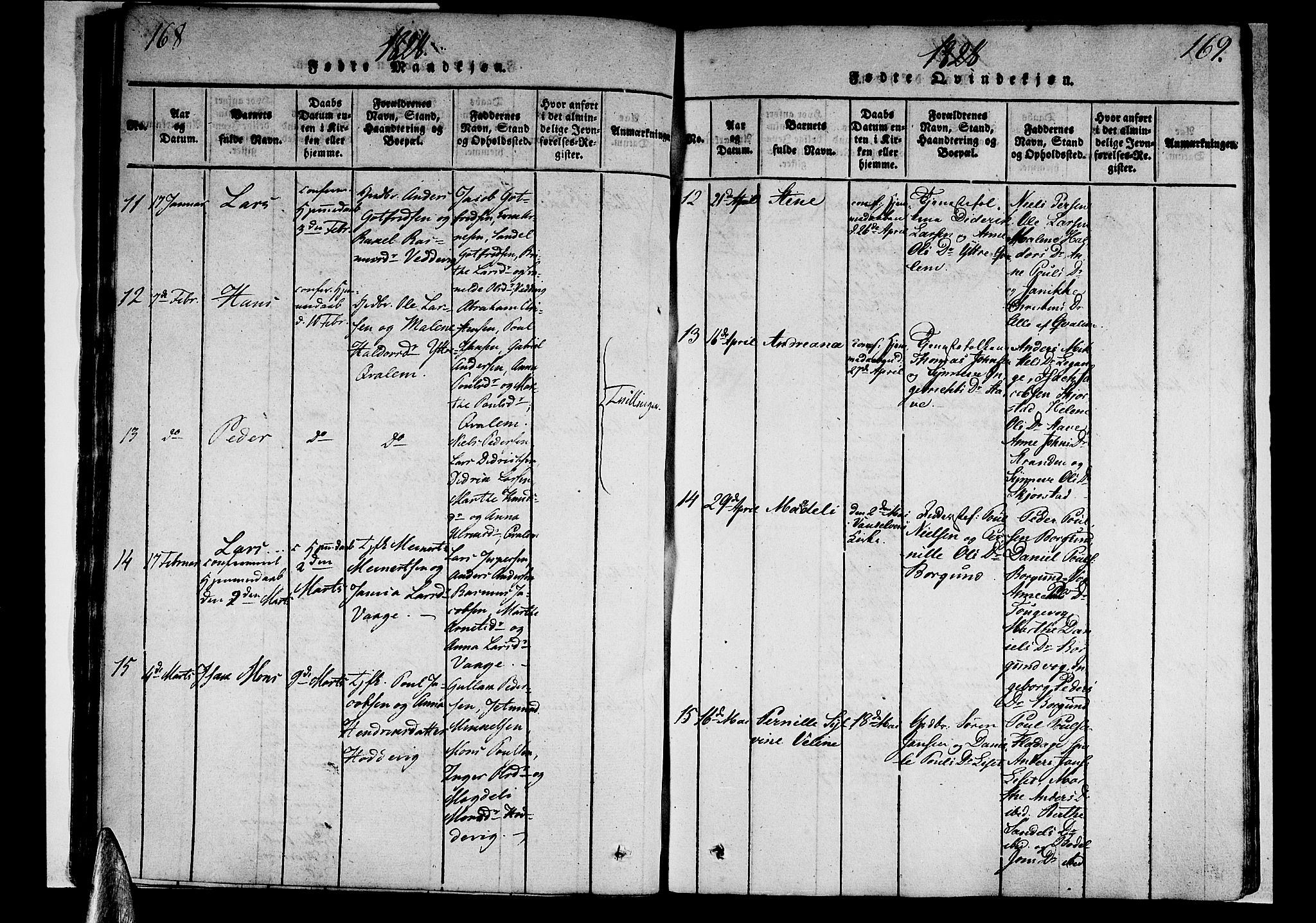 Selje sokneprestembete, AV/SAB-A-99938/H/Ha/Haa/Haaa: Parish register (official) no. A 8, 1816-1828, p. 168-169