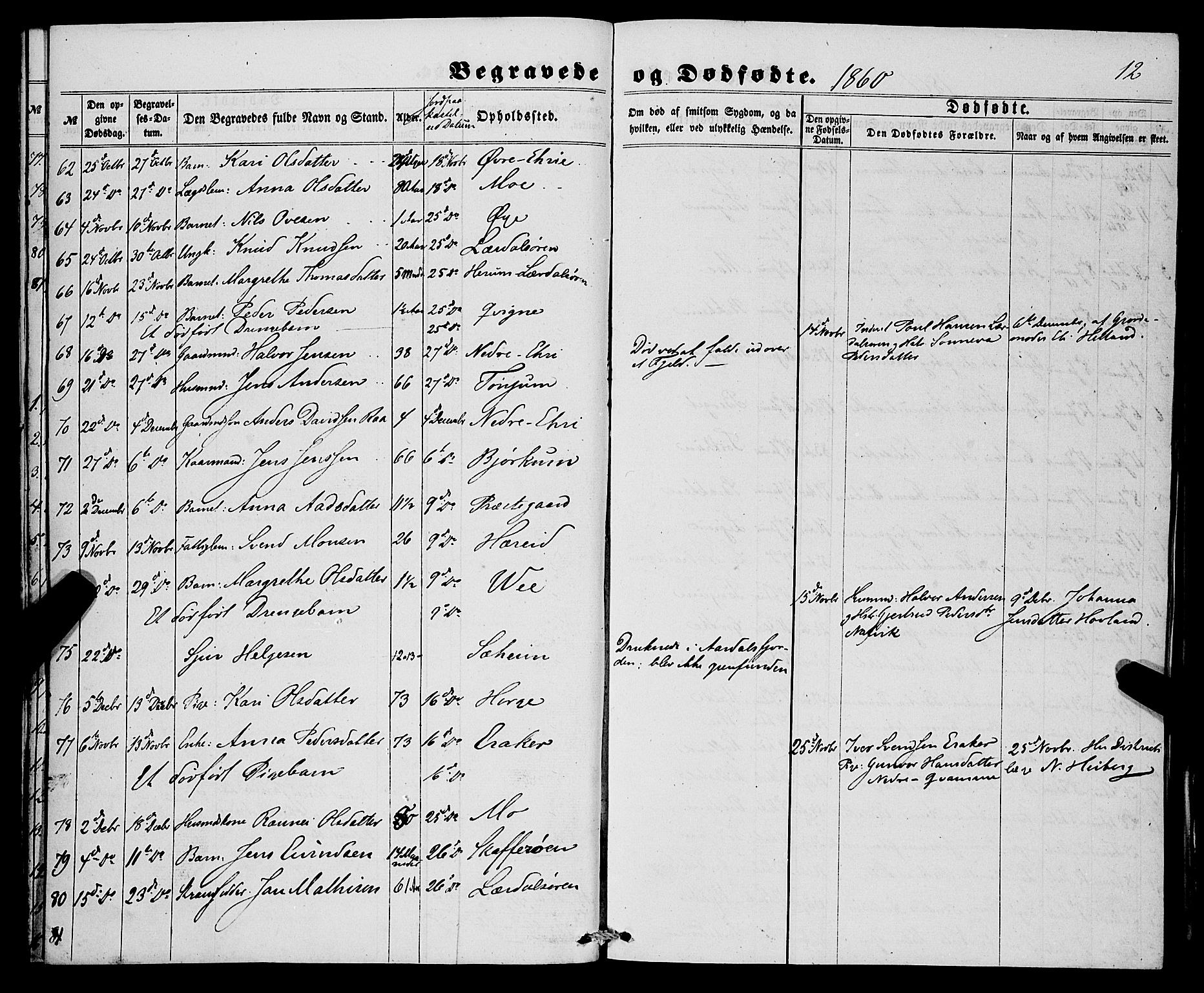 Lærdal sokneprestembete, SAB/A-81201: Parish register (official) no. A 16, 1857-1877, p. 12