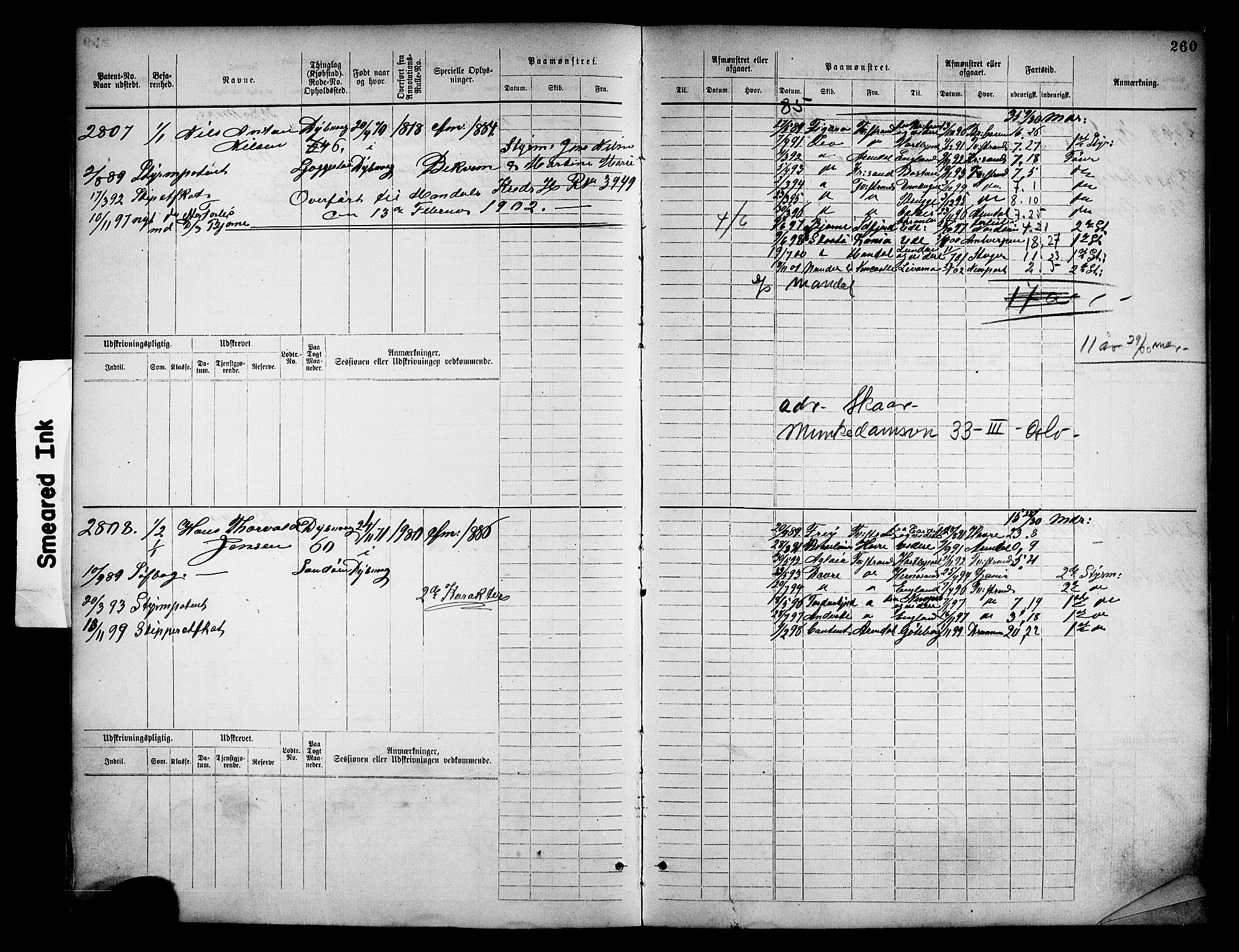 Tvedestrand mønstringskrets, SAK/2031-0011/F/Fb/L0018: Hovedrulle nr 2289-3056, U-34, 1882-1892, p. 272