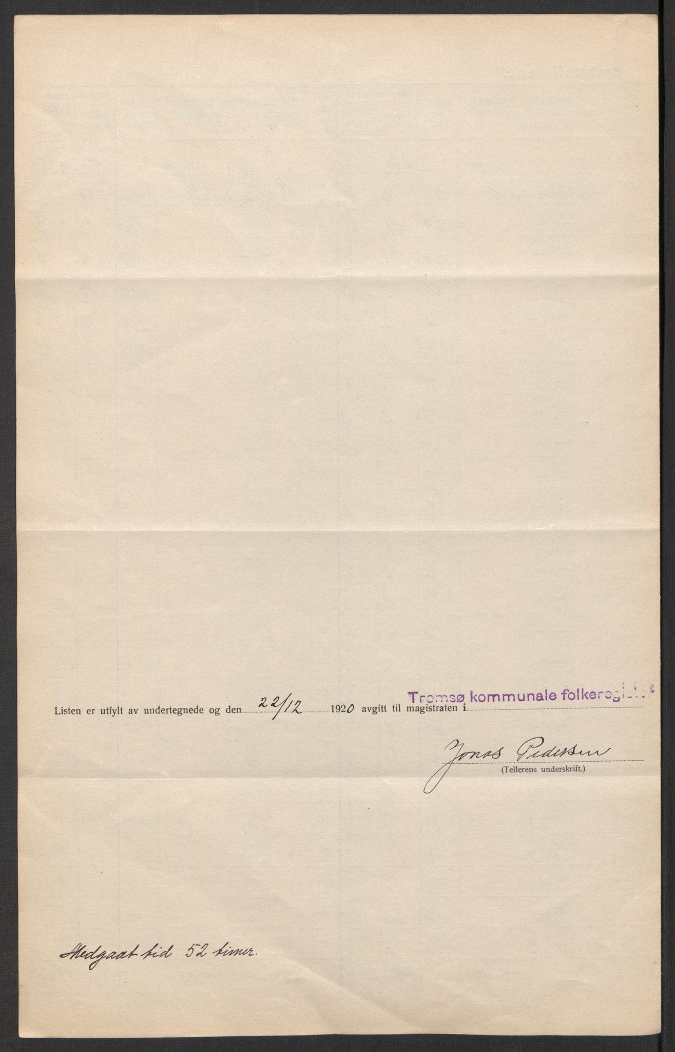 SATØ, 1920 census for Tromsø, 1920, p. 31