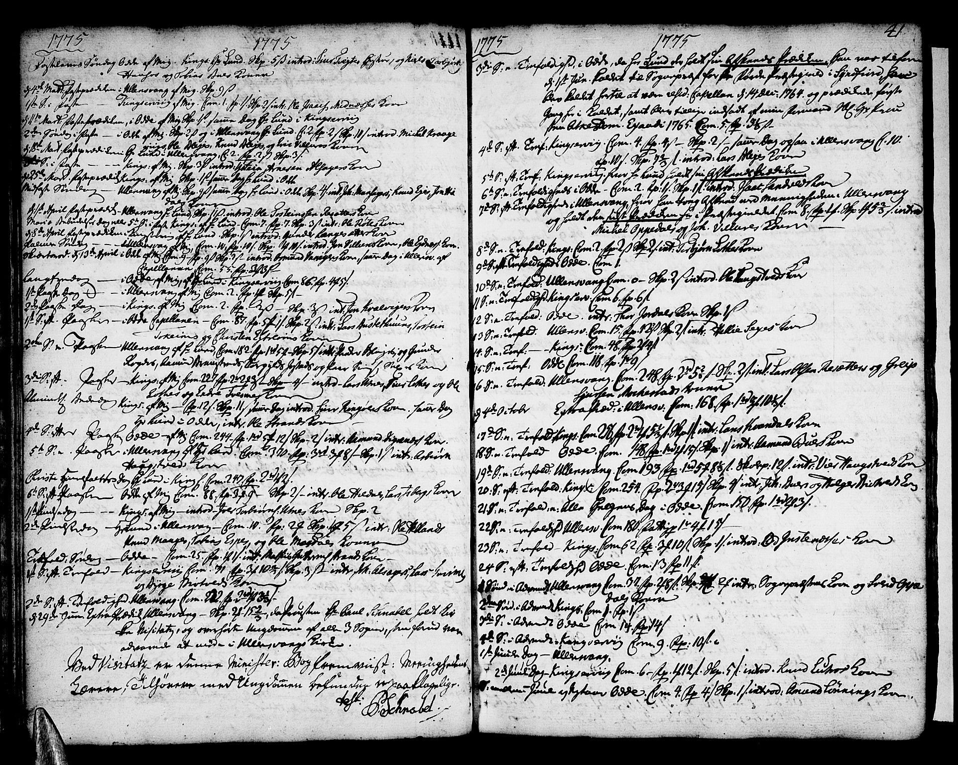 Ullensvang sokneprestembete, AV/SAB-A-78701/H/Haa: Parish register (official) no. A 6 /1, 1758-1788, p. 41