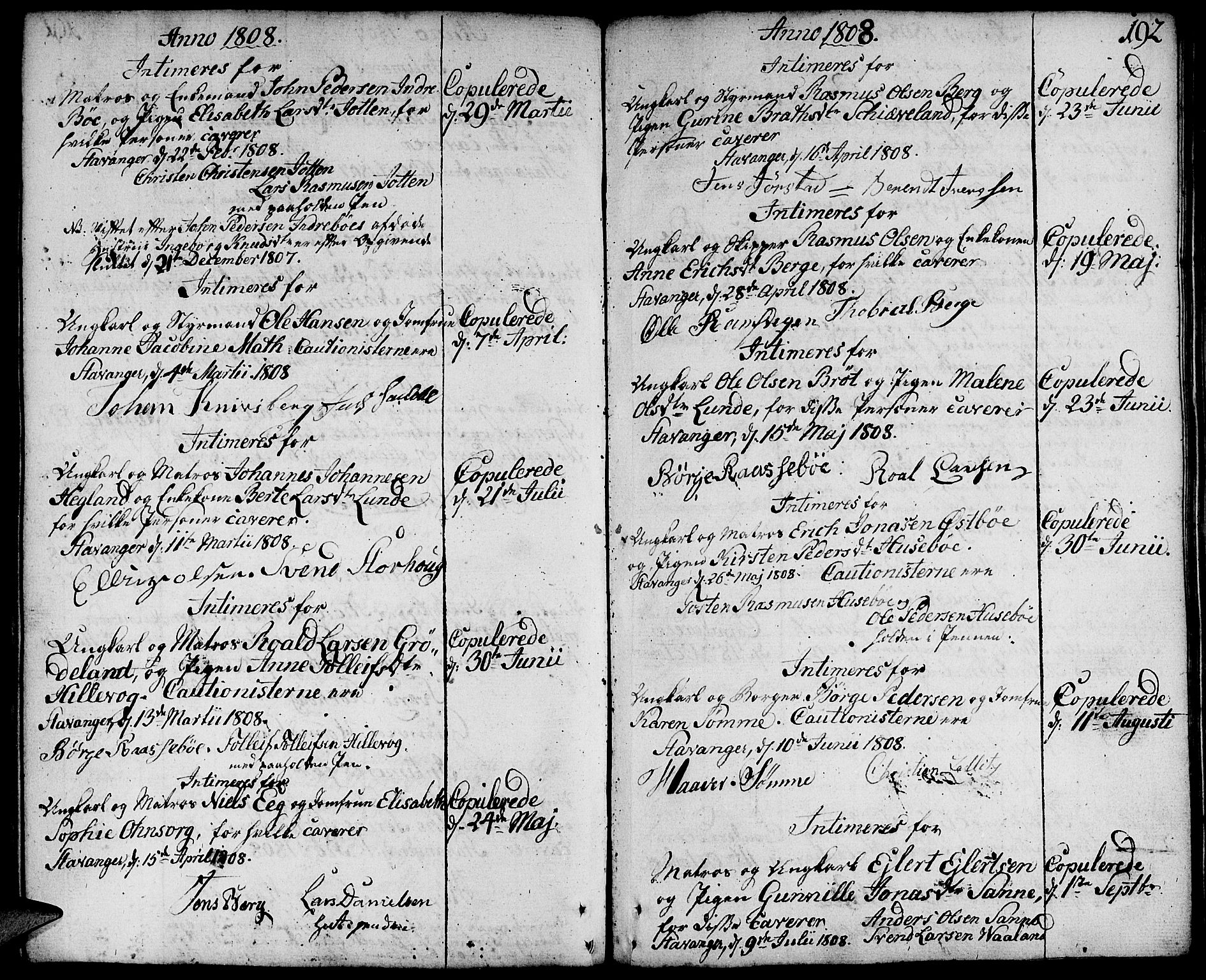 Domkirken sokneprestkontor, SAST/A-101812/001/30/30BA/L0006: Parish register (official) no. A 6, 1783-1815, p. 192