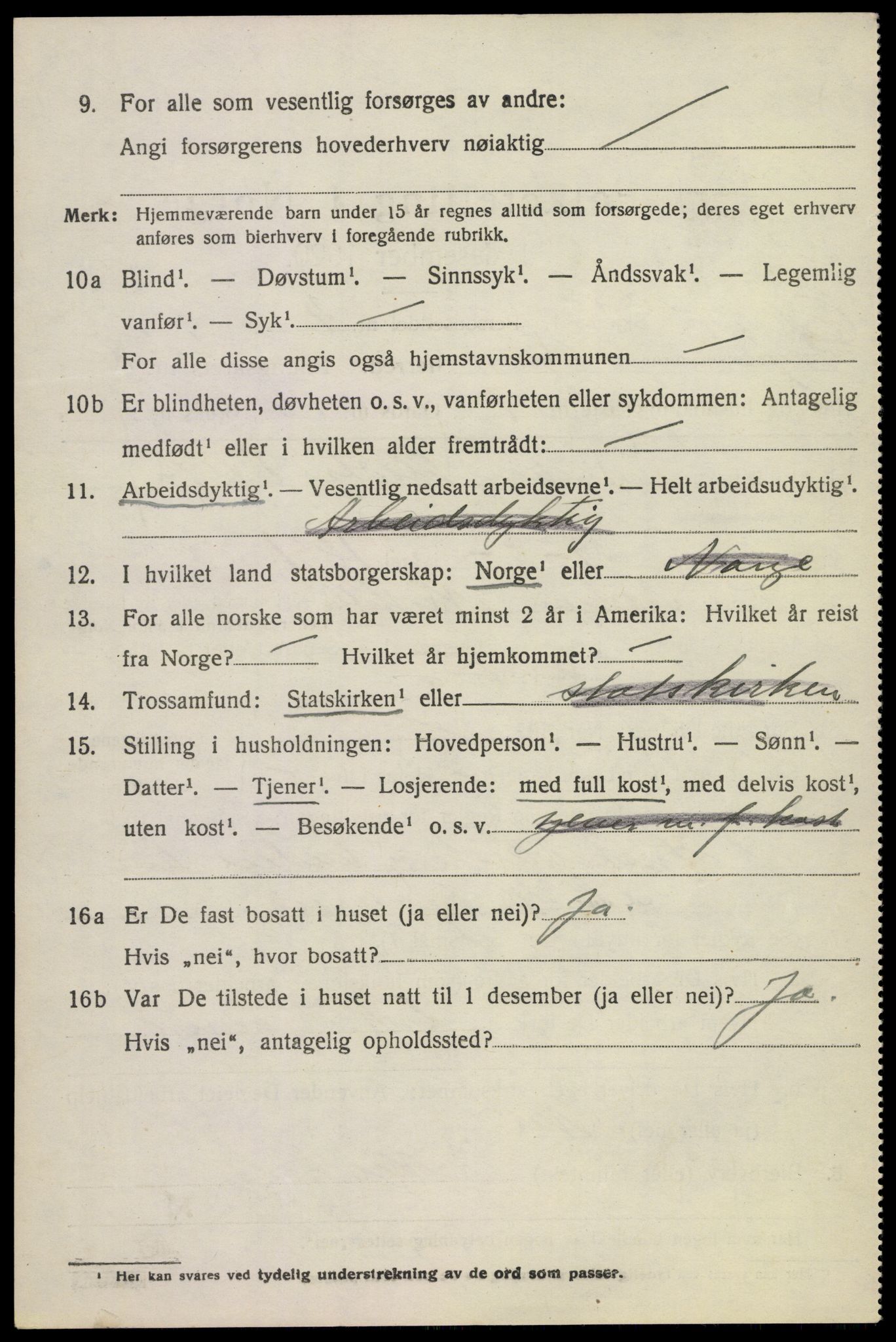 SAKO, 1920 census for Uvdal, 1920, p. 3082