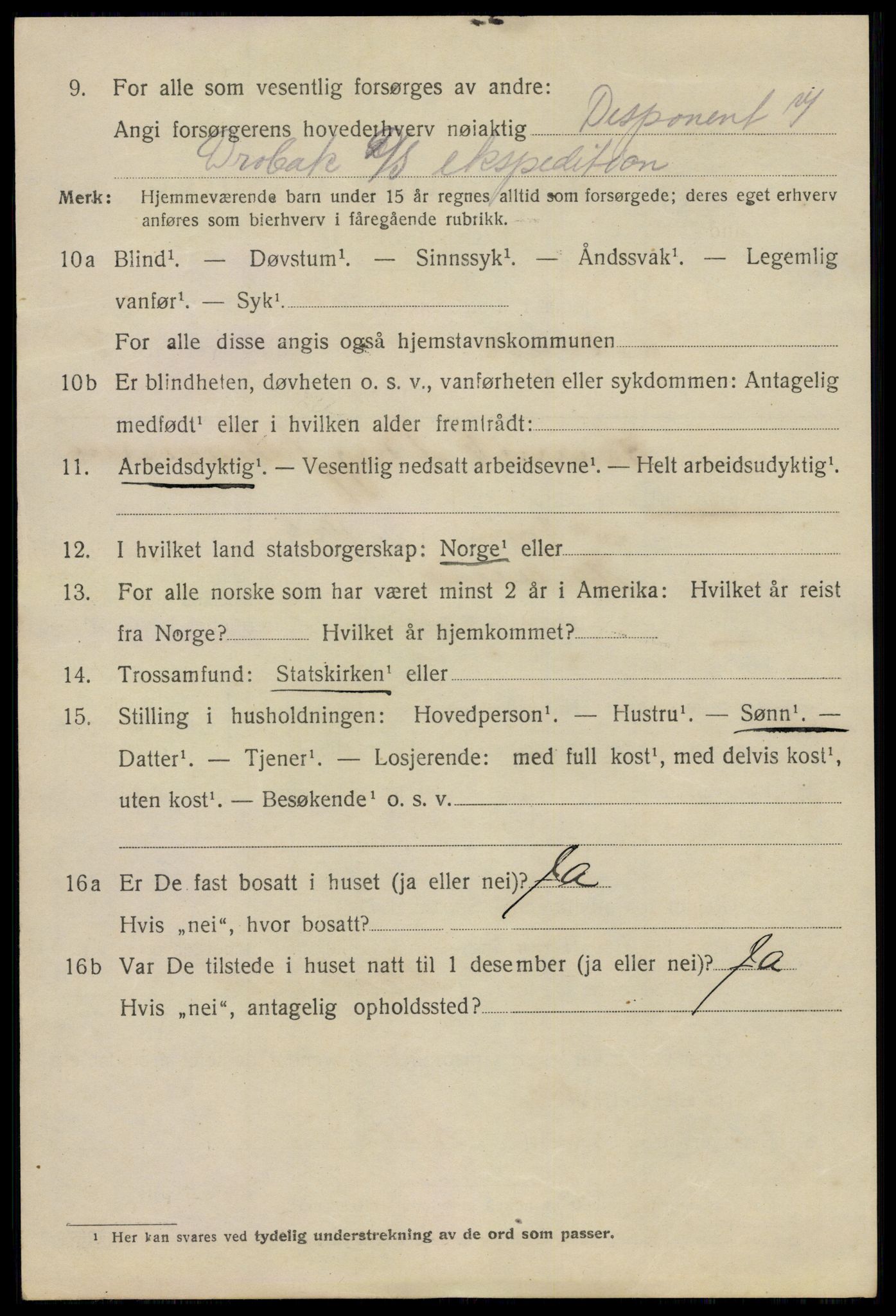 SAO, 1920 census for Drøbak, 1920, p. 6024