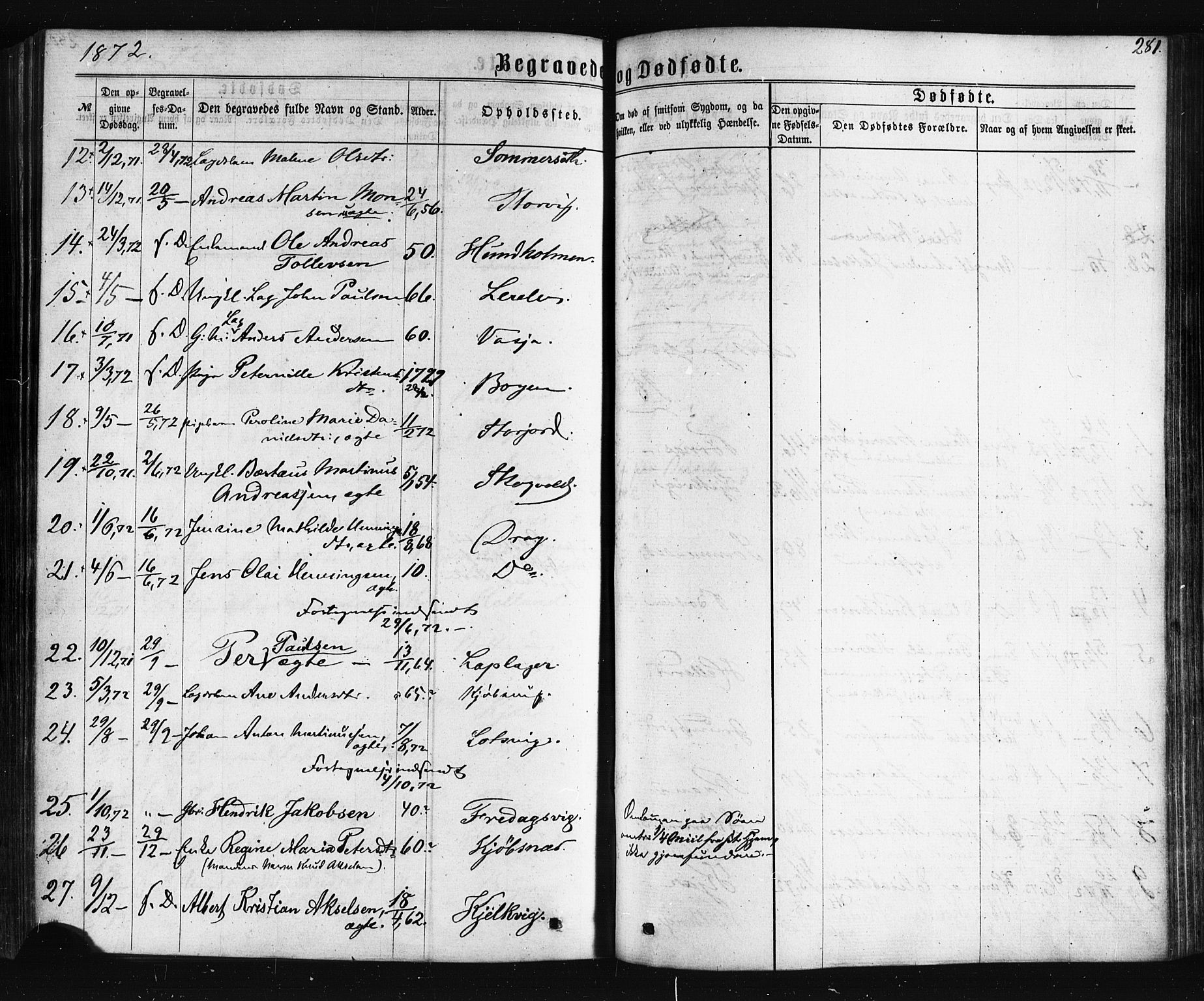 Ministerialprotokoller, klokkerbøker og fødselsregistre - Nordland, SAT/A-1459/861/L0867: Parish register (official) no. 861A02, 1864-1878, p. 281