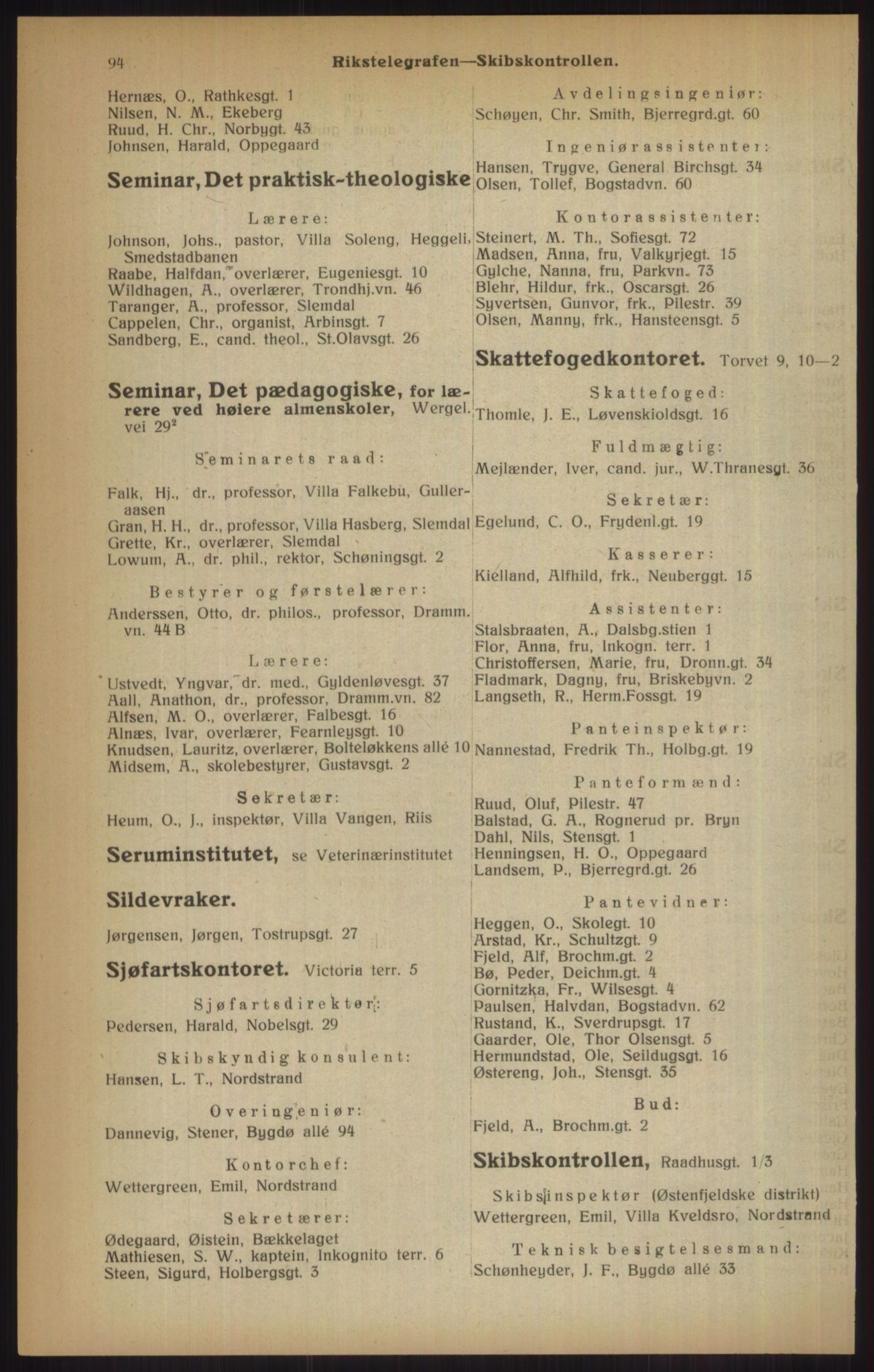 Kristiania/Oslo adressebok, PUBL/-, 1915, p. 94
