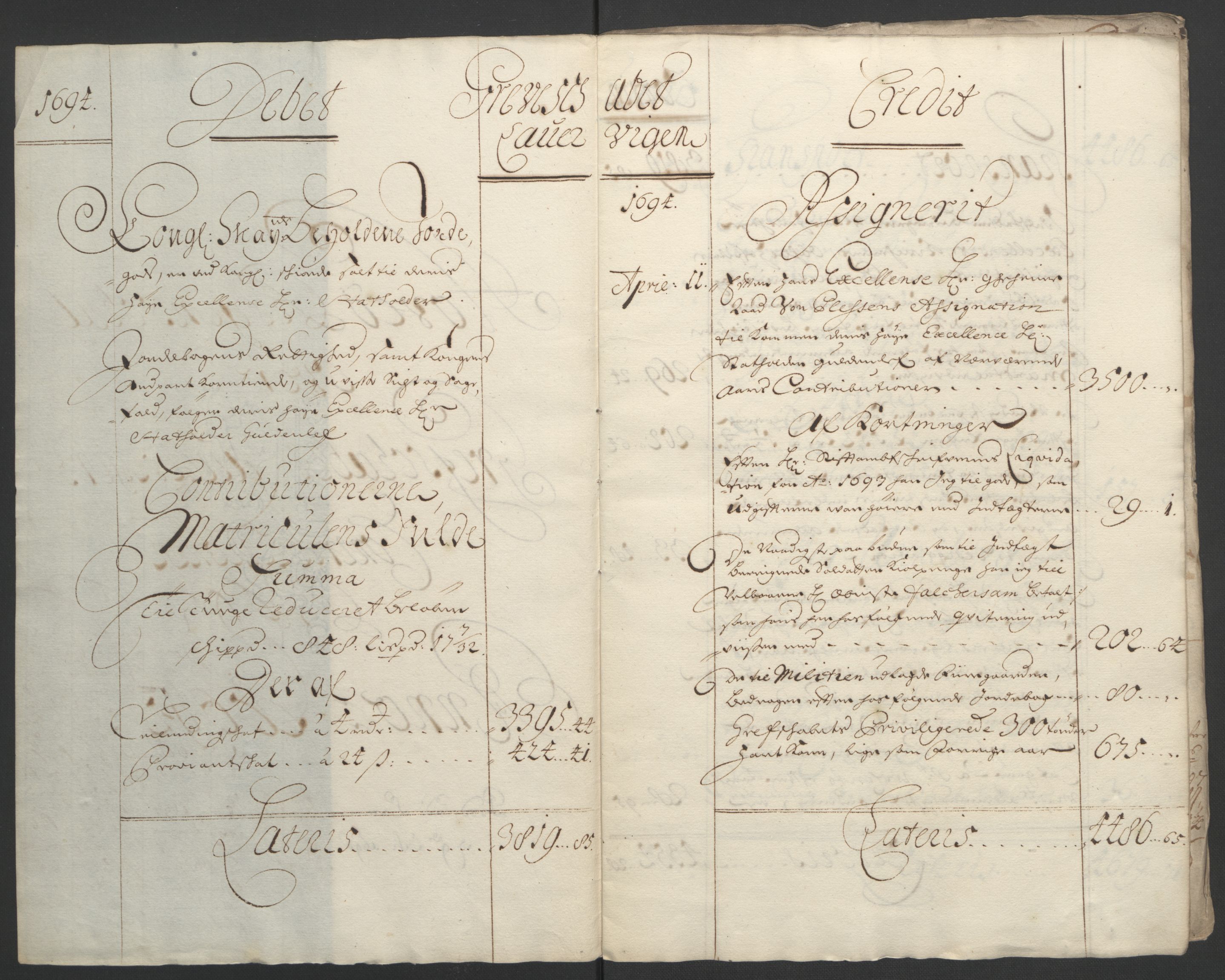 Rentekammeret inntil 1814, Reviderte regnskaper, Fogderegnskap, RA/EA-4092/R33/L1974: Fogderegnskap Larvik grevskap, 1693-1695, p. 76