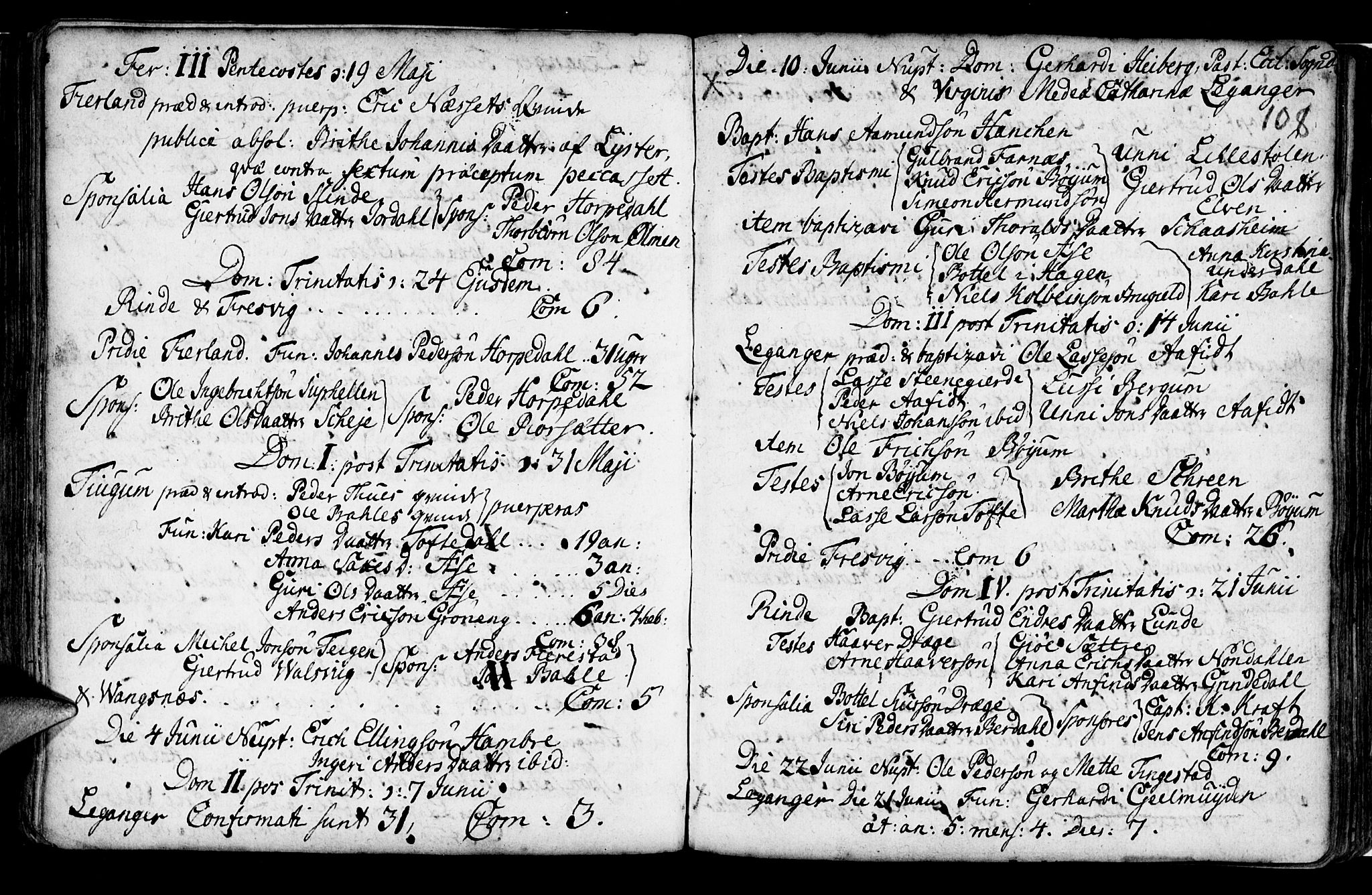Leikanger sokneprestembete, SAB/A-81001: Parish register (official) no. A 2, 1735-1756, p. 108