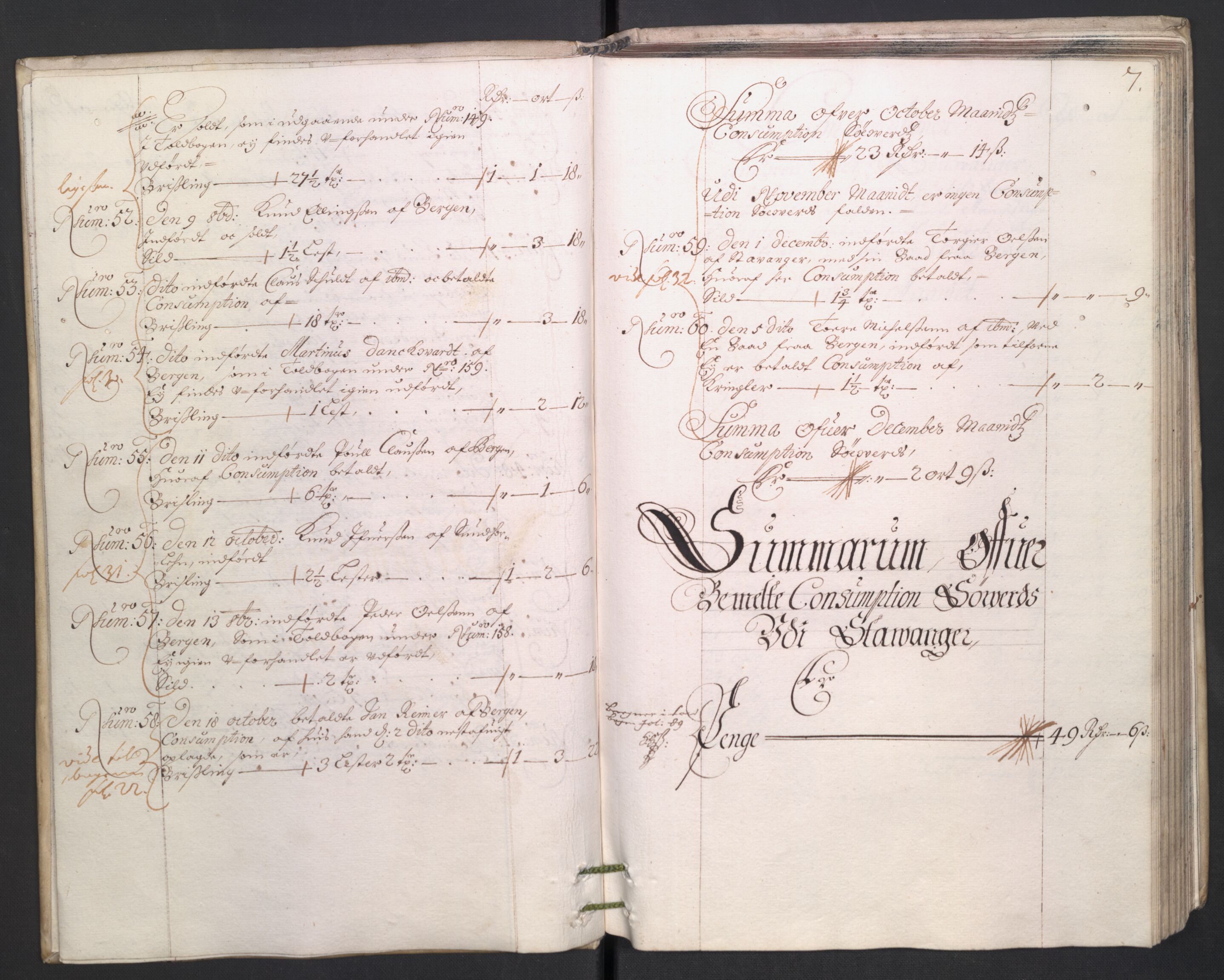 Rentekammeret inntil 1814, Reviderte regnskaper, Byregnskaper, AV/RA-EA-4066/R/Ro/L0329: [O23] Konsumpsjonsregnskap, 1681-1682, p. 154