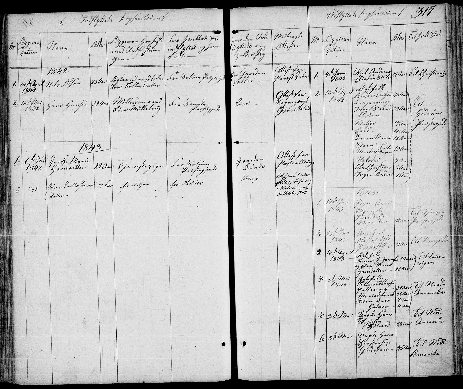 Eidanger kirkebøker, AV/SAKO-A-261/F/Fa/L0008: Parish register (official) no. 8, 1831-1858, p. 317