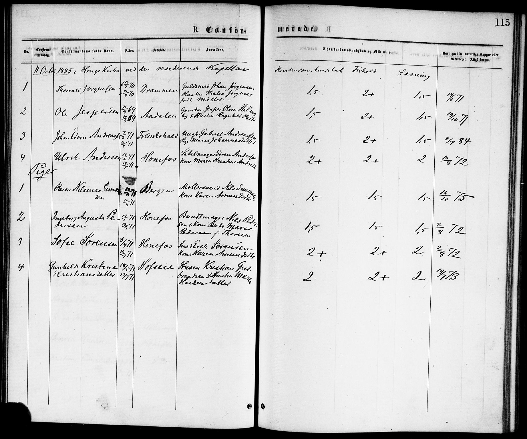 Hønefoss kirkebøker, AV/SAKO-A-609/F/Fa/L0001: Parish register (official) no. 1, 1875-1887, p. 115