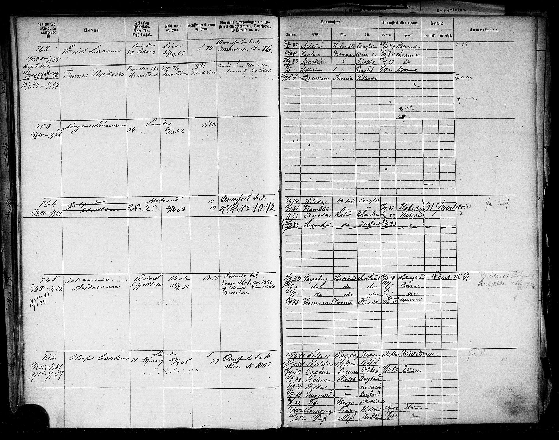 Holmestrand innrulleringskontor, AV/SAKO-A-1151/F/Fb/L0003: Annotasjonsrulle, 1868-1886, p. 155