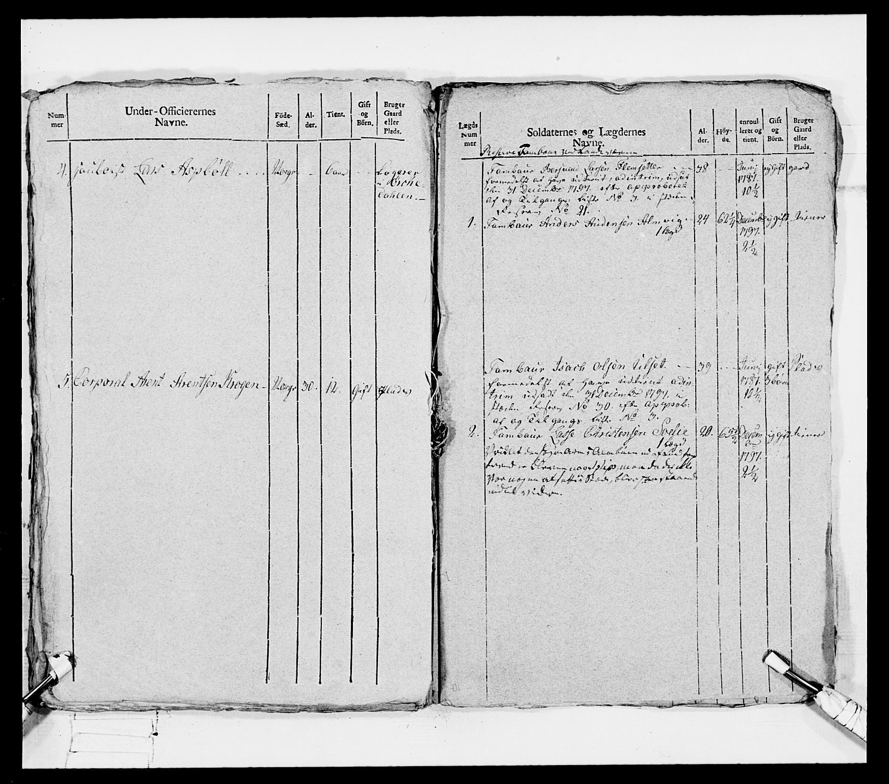 Generalitets- og kommissariatskollegiet, Det kongelige norske kommissariatskollegium, AV/RA-EA-5420/E/Eh/L0080: 2. Trondheimske nasjonale infanteriregiment, 1792-1800, p. 354