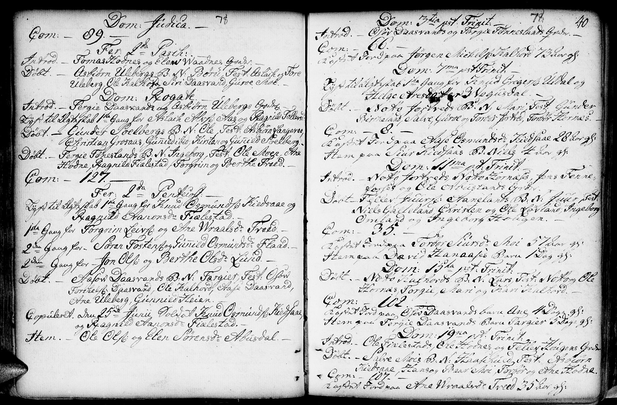 Evje sokneprestkontor, SAK/1111-0008/F/Fa/Fab/L0002: Parish register (official) no. A 2, 1765-1816, p. 40