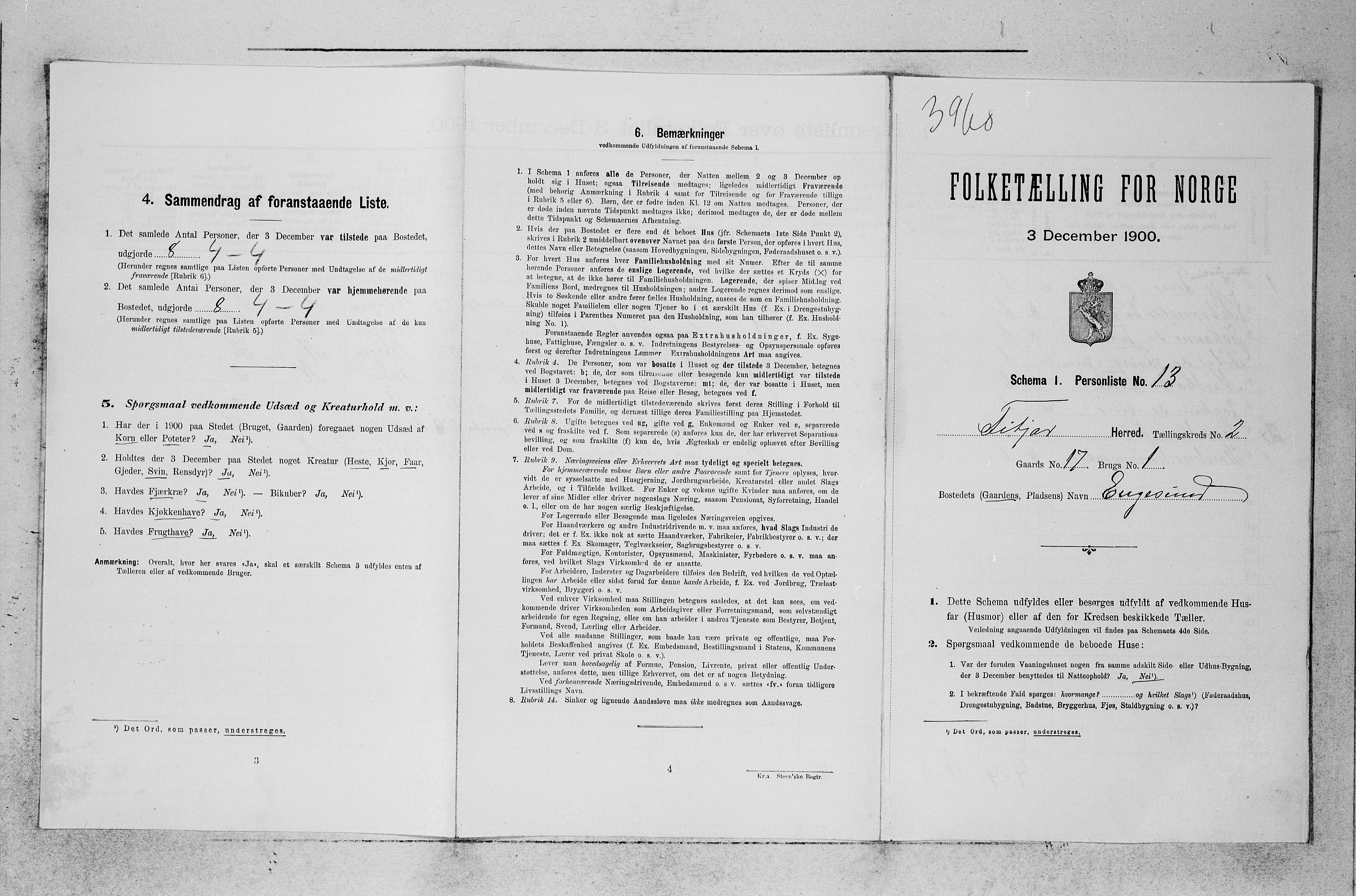 SAB, 1900 census for Fitjar, 1900, p. 252