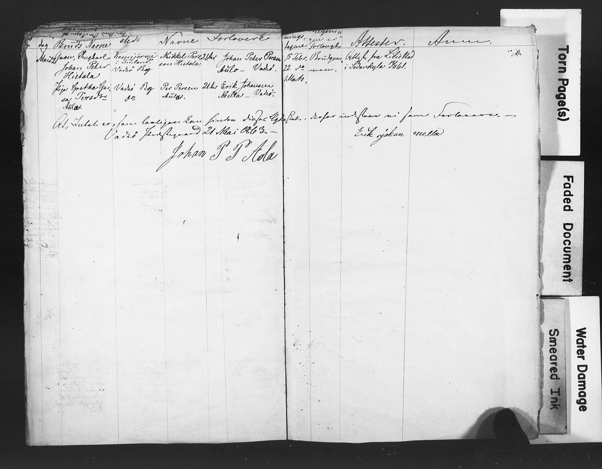 Vadsø sokneprestkontor, SATØ/S-1325/I/Ic/L0026/0001: Banns register no. 26.1, 1861-1863