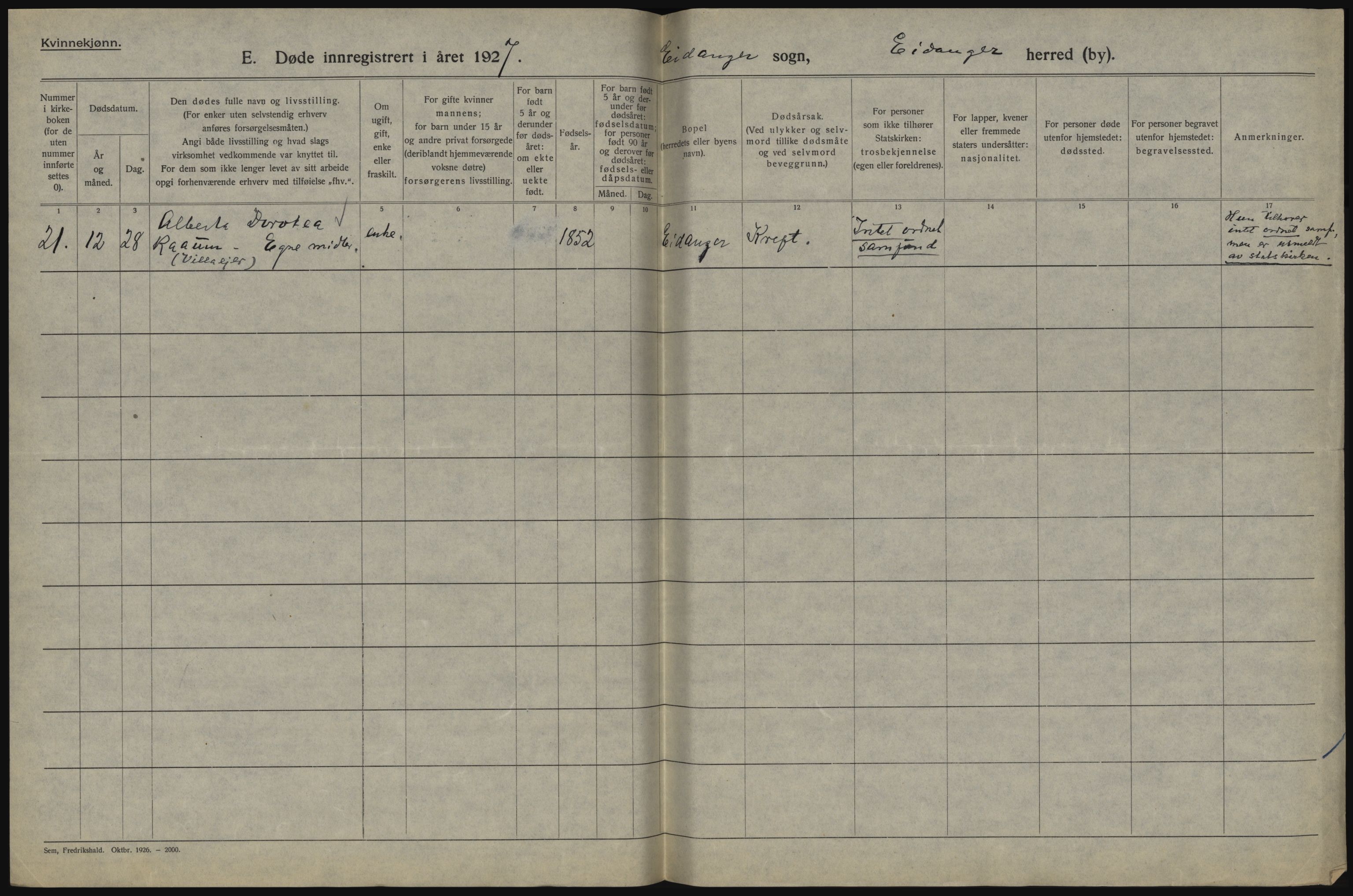 Statistisk sentralbyrå, Sosiodemografiske emner, Befolkning, AV/RA-S-2228/D/Df/Dfc/Dfcg/L0020: Telemark fylke: Gifte, døde. Bygder og byer., 1927, p. 480