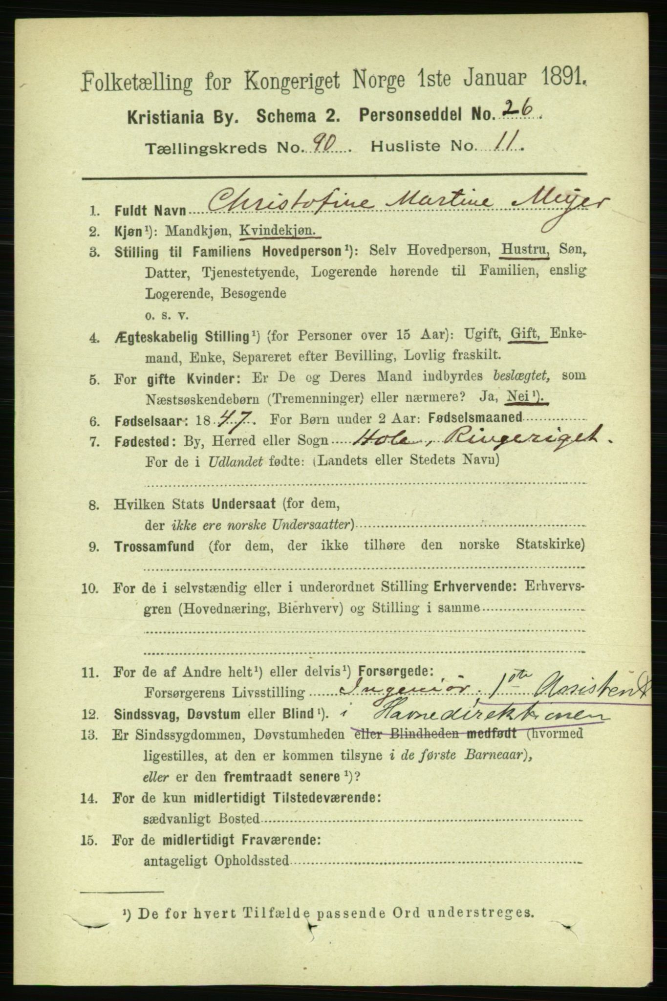 RA, 1891 census for 0301 Kristiania, 1891, p. 44589